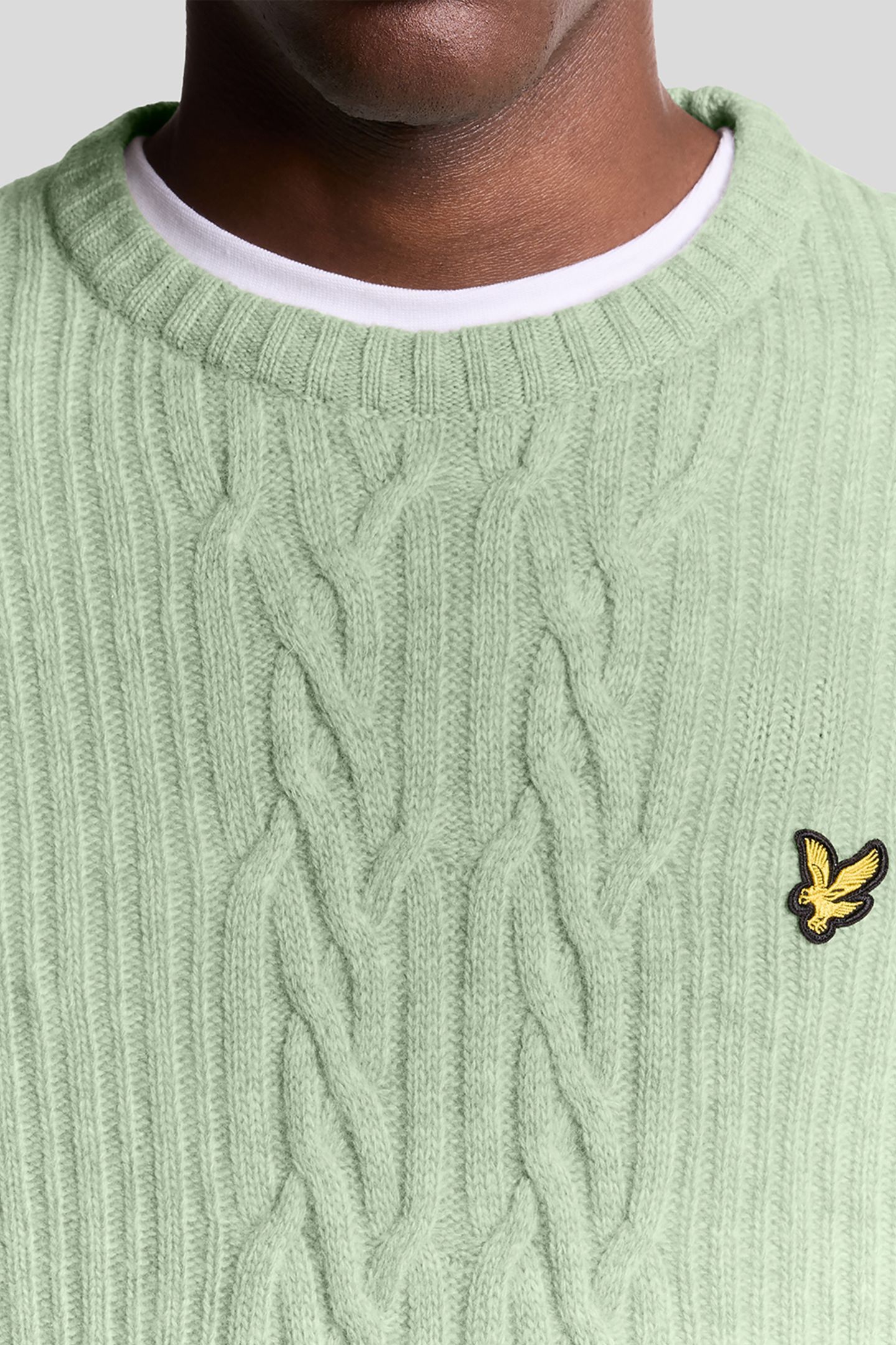 RIBBED CABLE KNIT JUMPER COLD MINT MARL 5