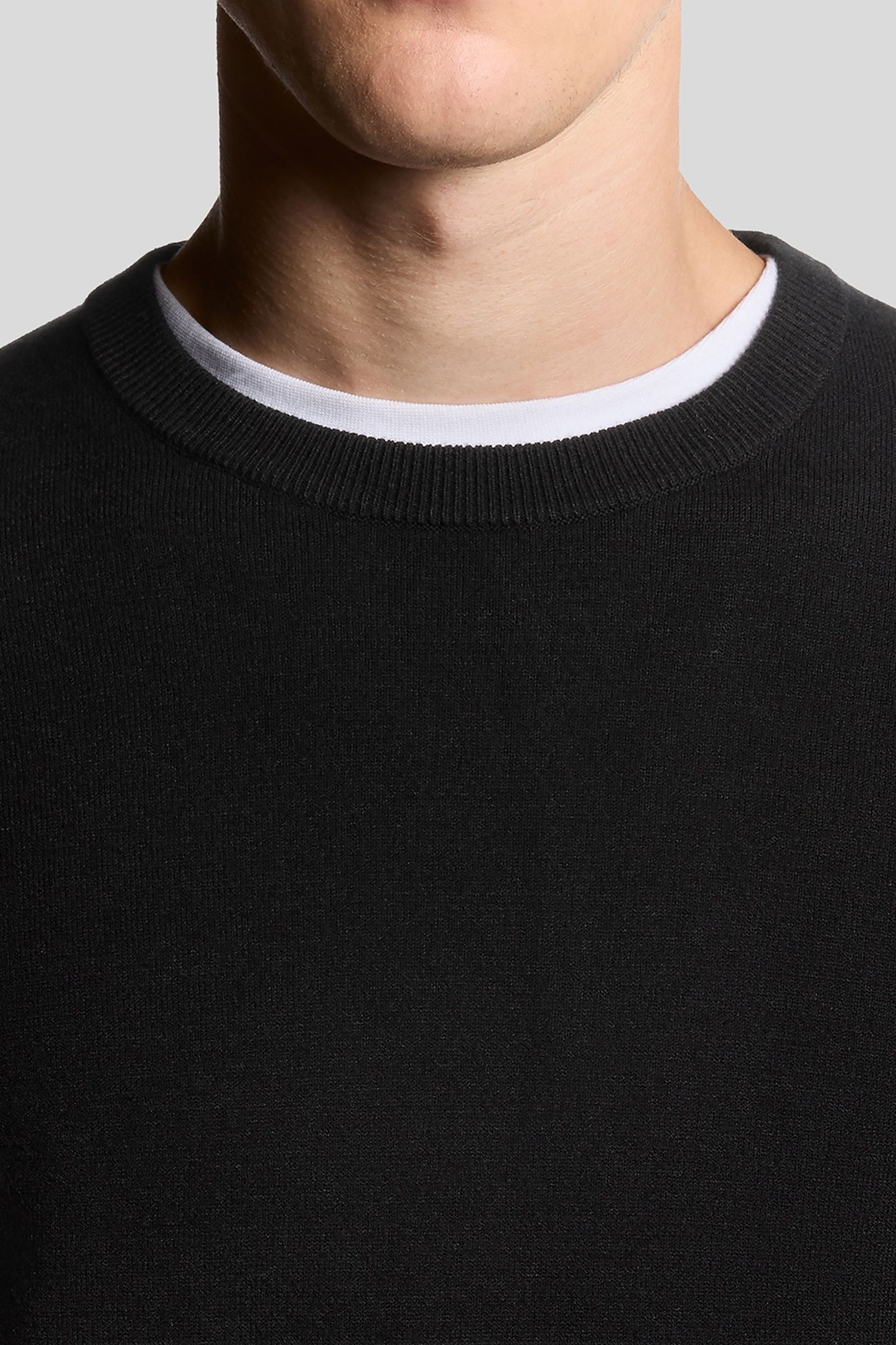 MESH LOGO CREW NECK JUMPER JET BLACK 4