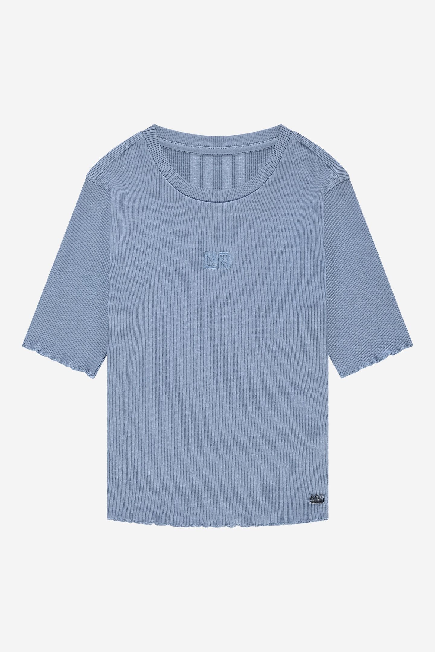 SYLVIA RIB TOP MAYA BLUE 2