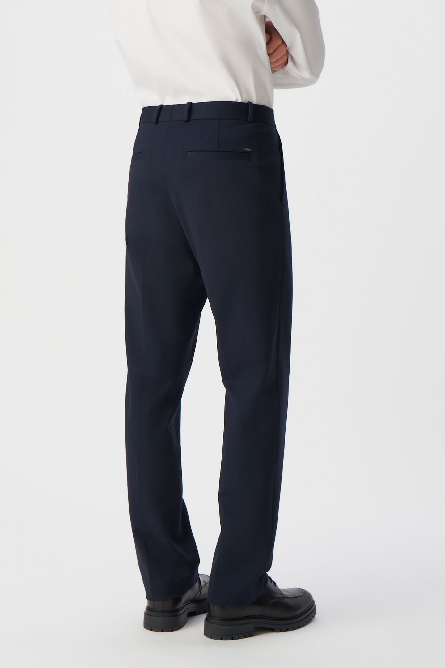 NAVY MILANO KNIT STRAIGHT SUIT TROUSERS 5