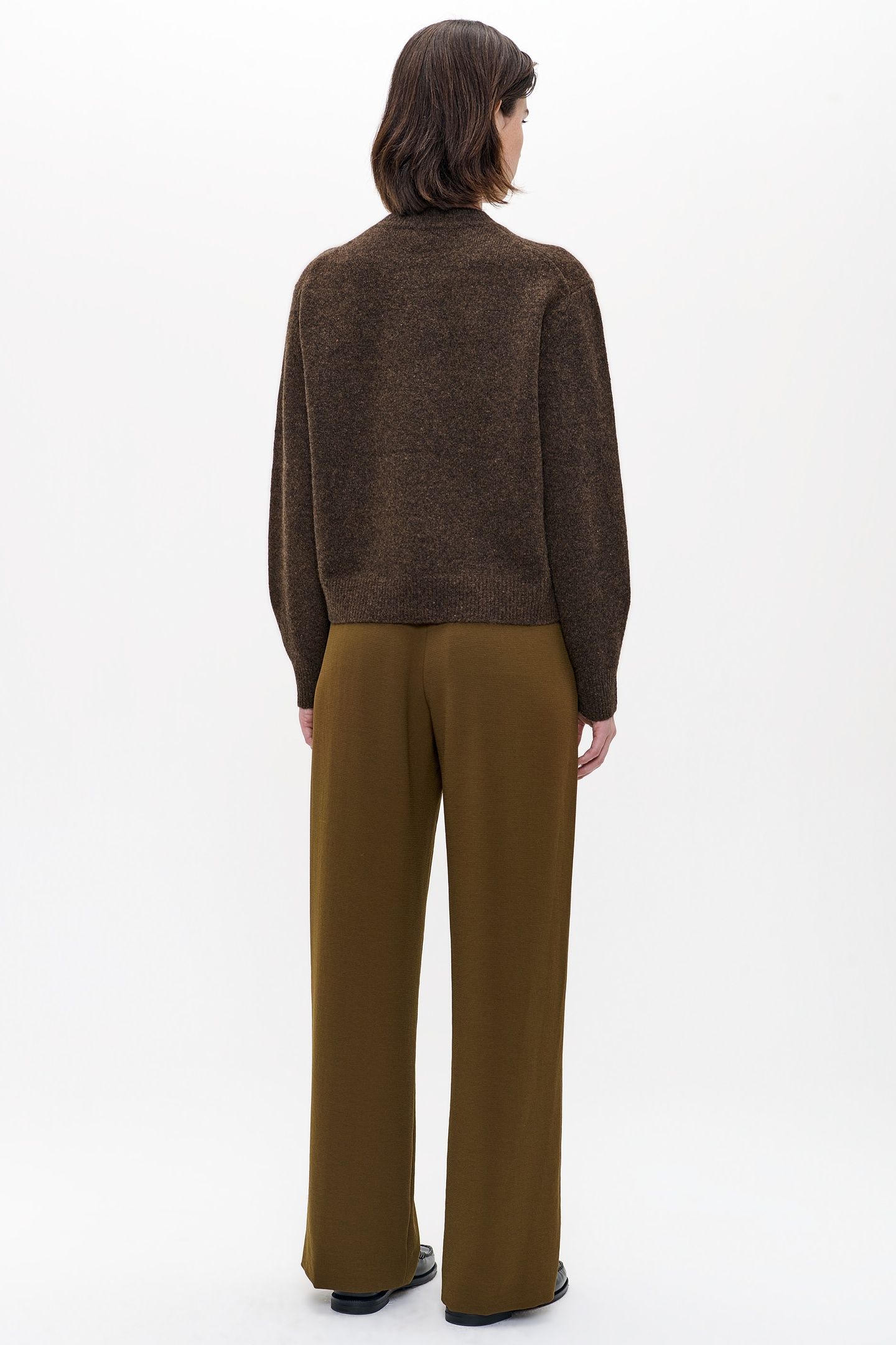WOOL CREW NECK PULLOVER BRONZE 4
