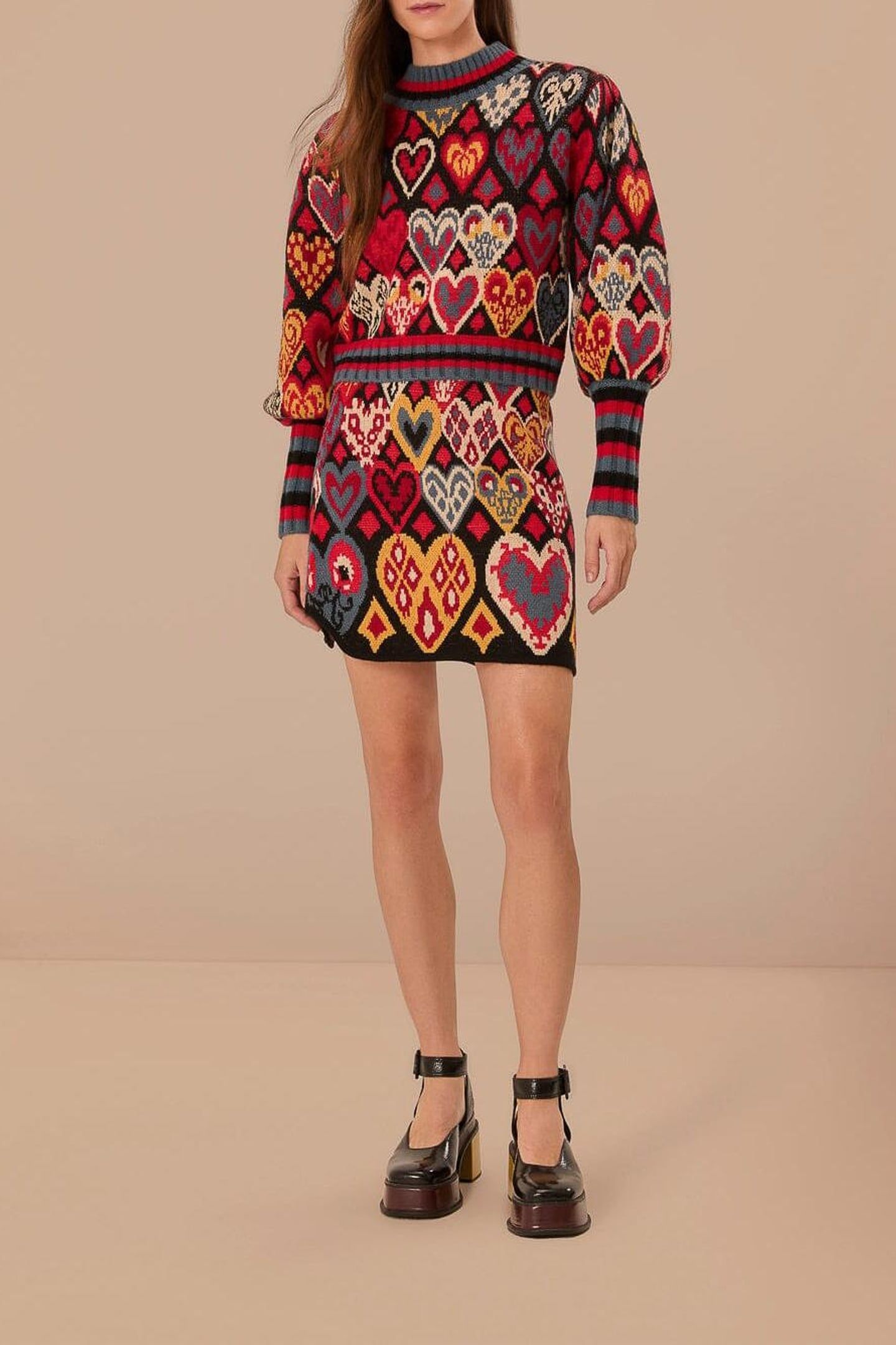 HEARTS IKAT BLACK KNIT SWEATER 2