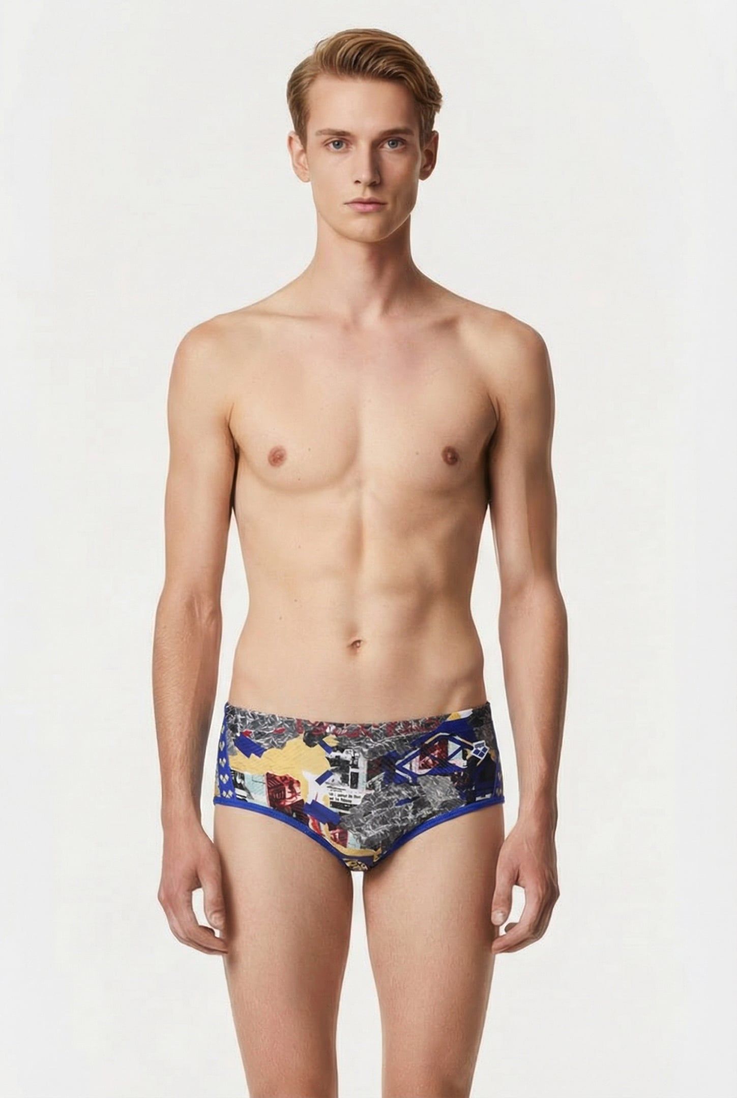 MEN'S ARENA ICONS SWIM LOW WAIST SHORT A NEON BLUE MULTI 1