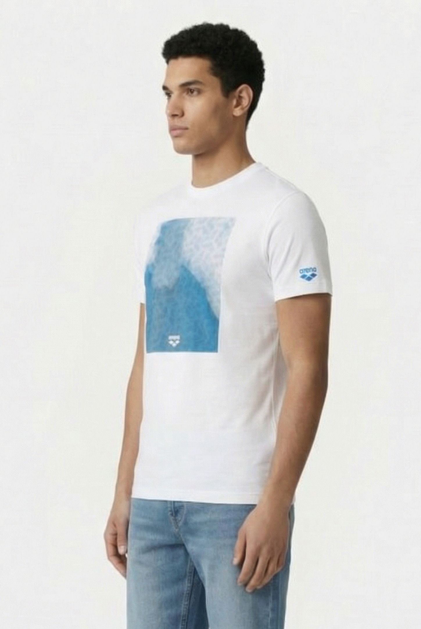 MEN'S T-SHIRT SOLID COTTON WHITE-WATER MONOGRAM 3