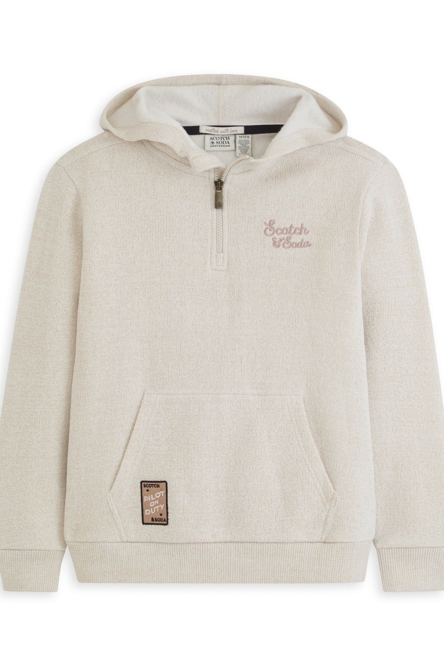 BOYS 1/4 ZIP HOODIE EGGNOG 2
