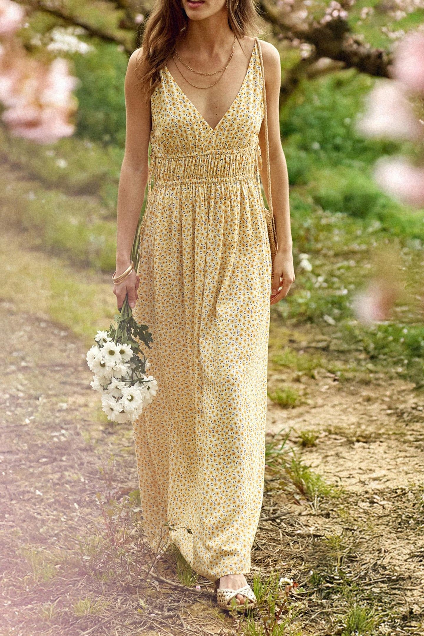 FLORAL PRINT LONG DRESS YELLOW 8