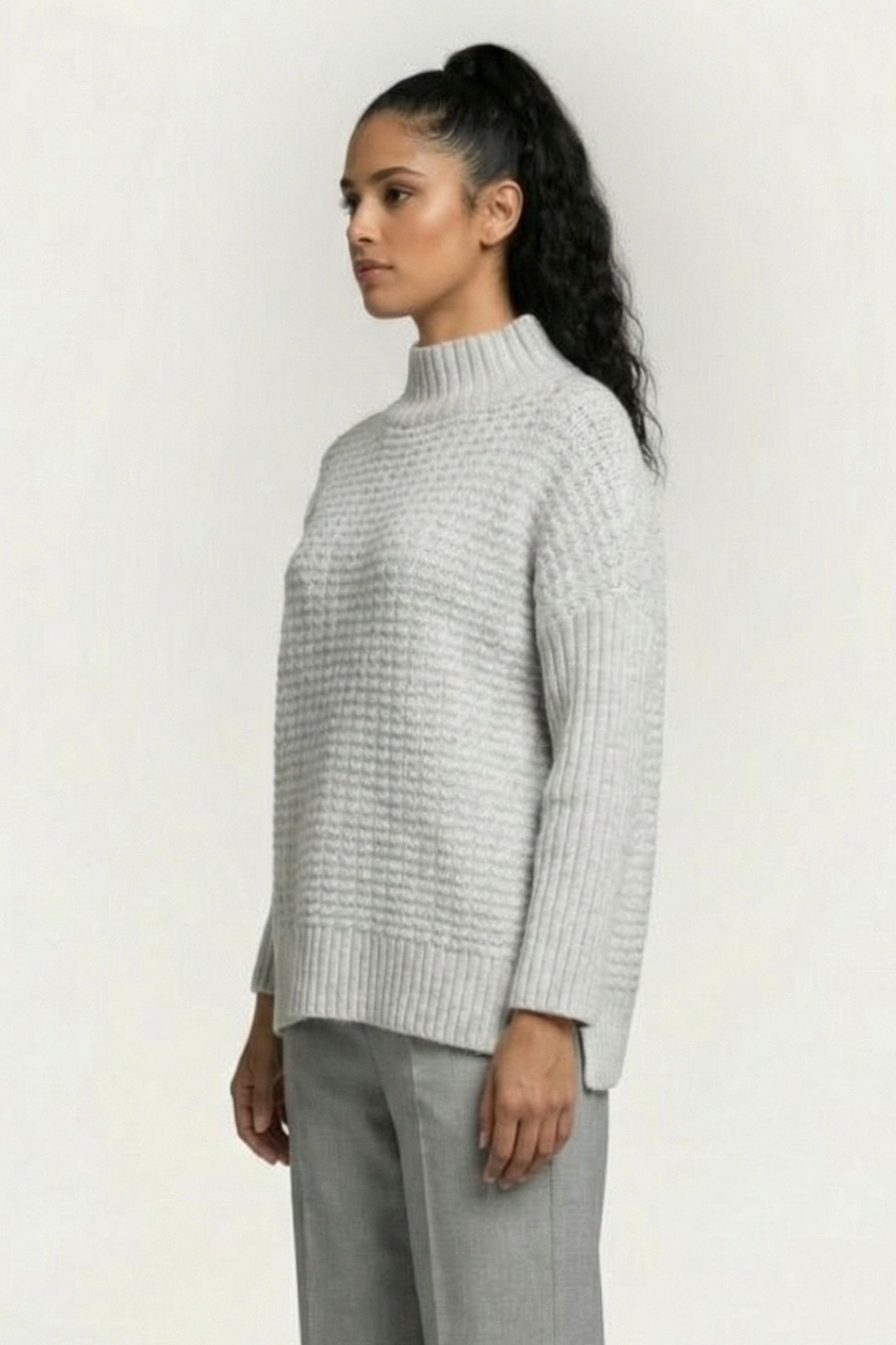 MOZART POPCORN HIGH NECK JMPR DOVE GREY MEL 3