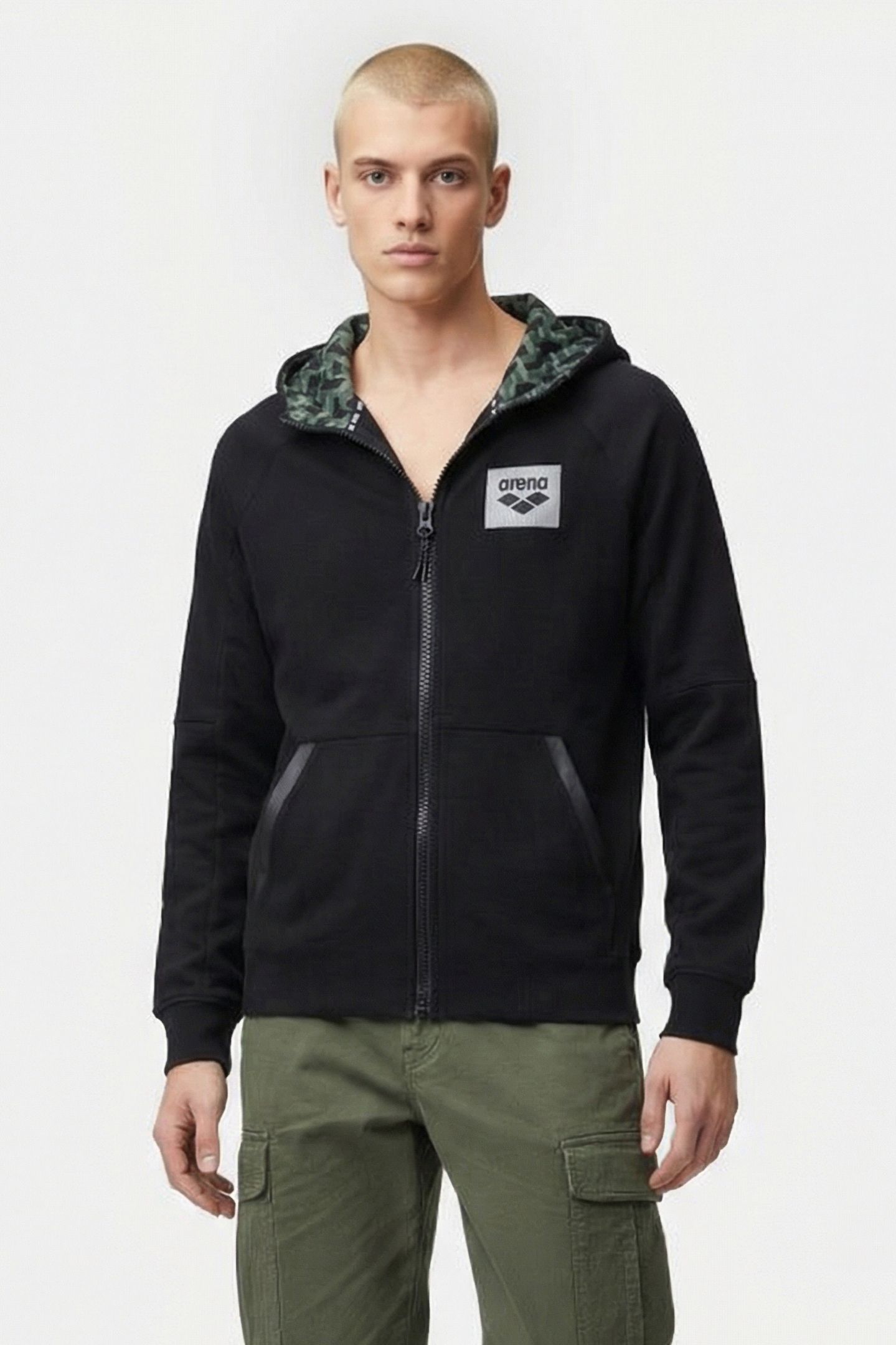 MAN HOODIE FULL ZIP BLACK 1