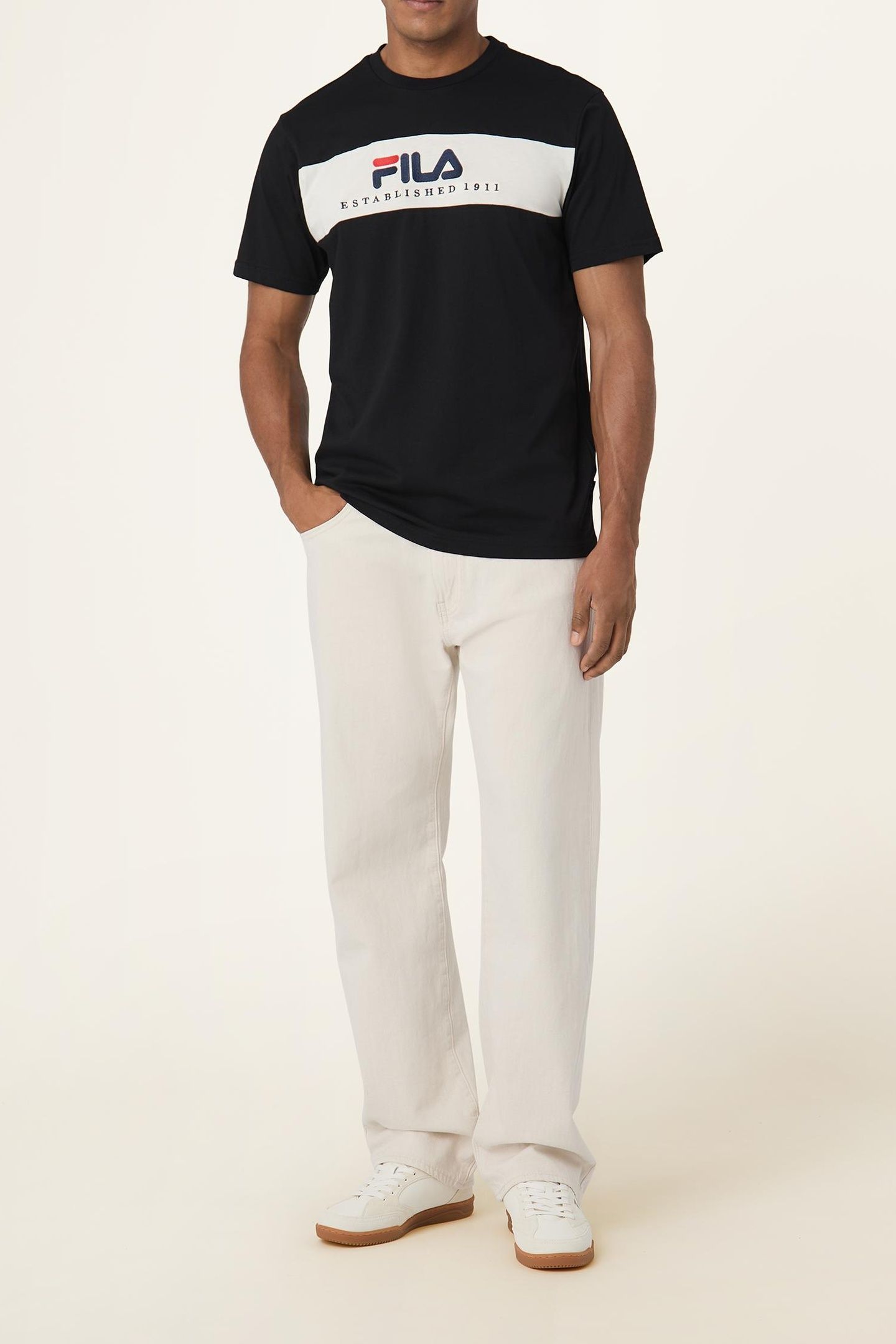 UNISEX VALSERA REGULAR BLOCKED T-SHIRT BLACK-EGRET 2