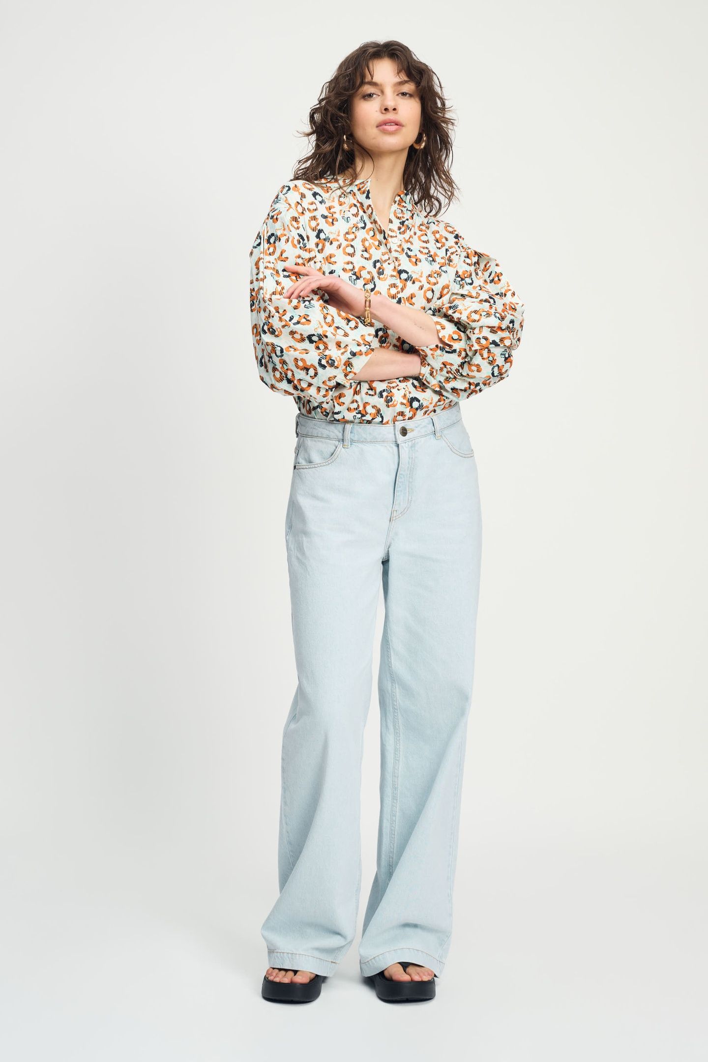 BLOUSE - POPLIN LEOPARD LUSH WHITE 2