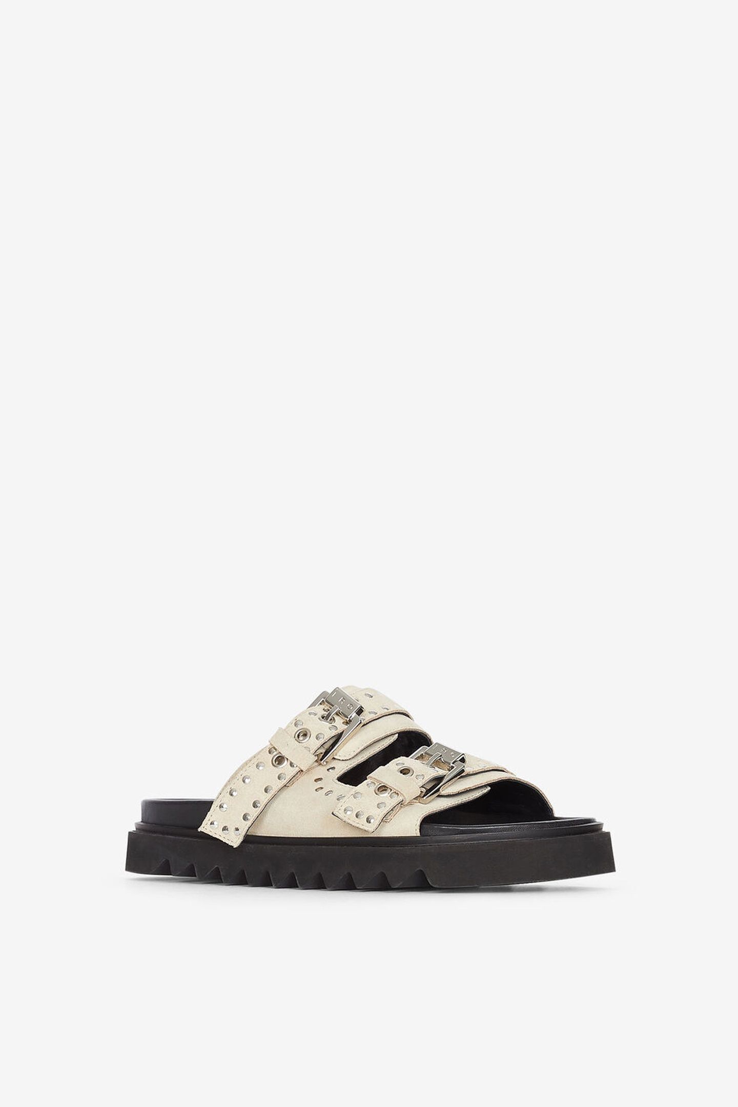 BOLUM SUEDE SANDALS BEIGE STUDS 3