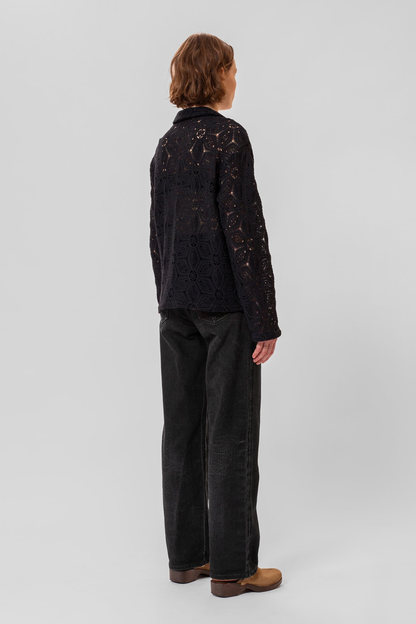 ANITA CROCHET CARDIGAN BLACK 3