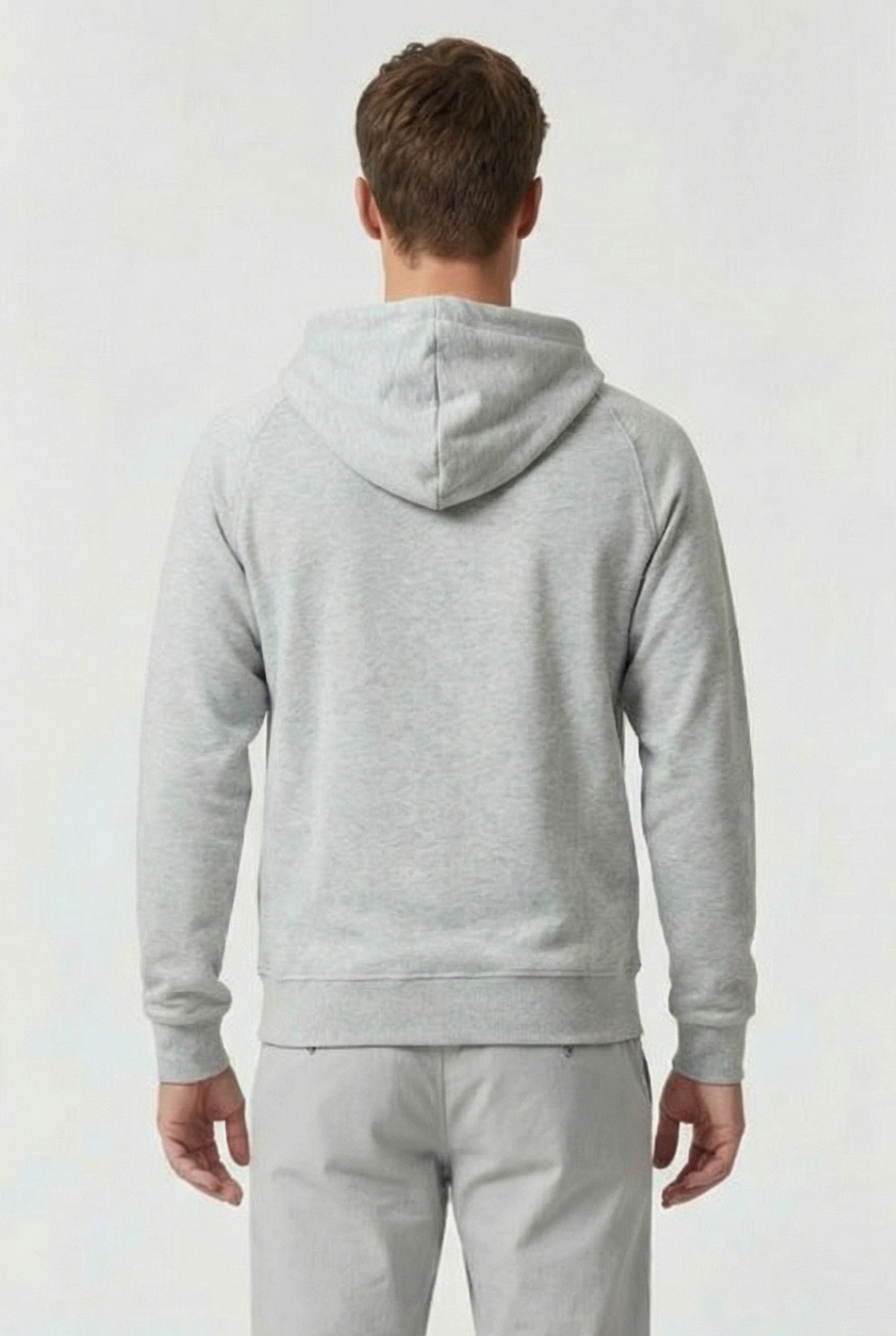 UNISEX TEAM HOODED SWEAT LACED MEDIUM GREY HEATHER-LACE 4