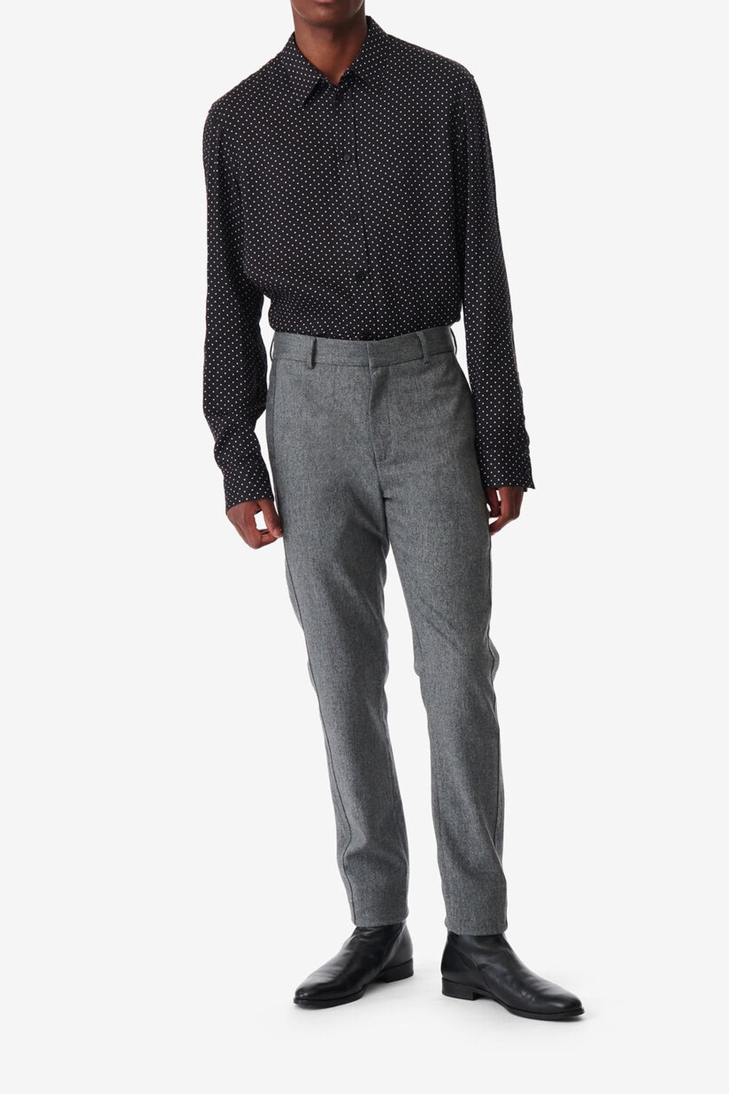 LOMMI SHIRT BLACK/OFFWHITE SMALL DOTS 4