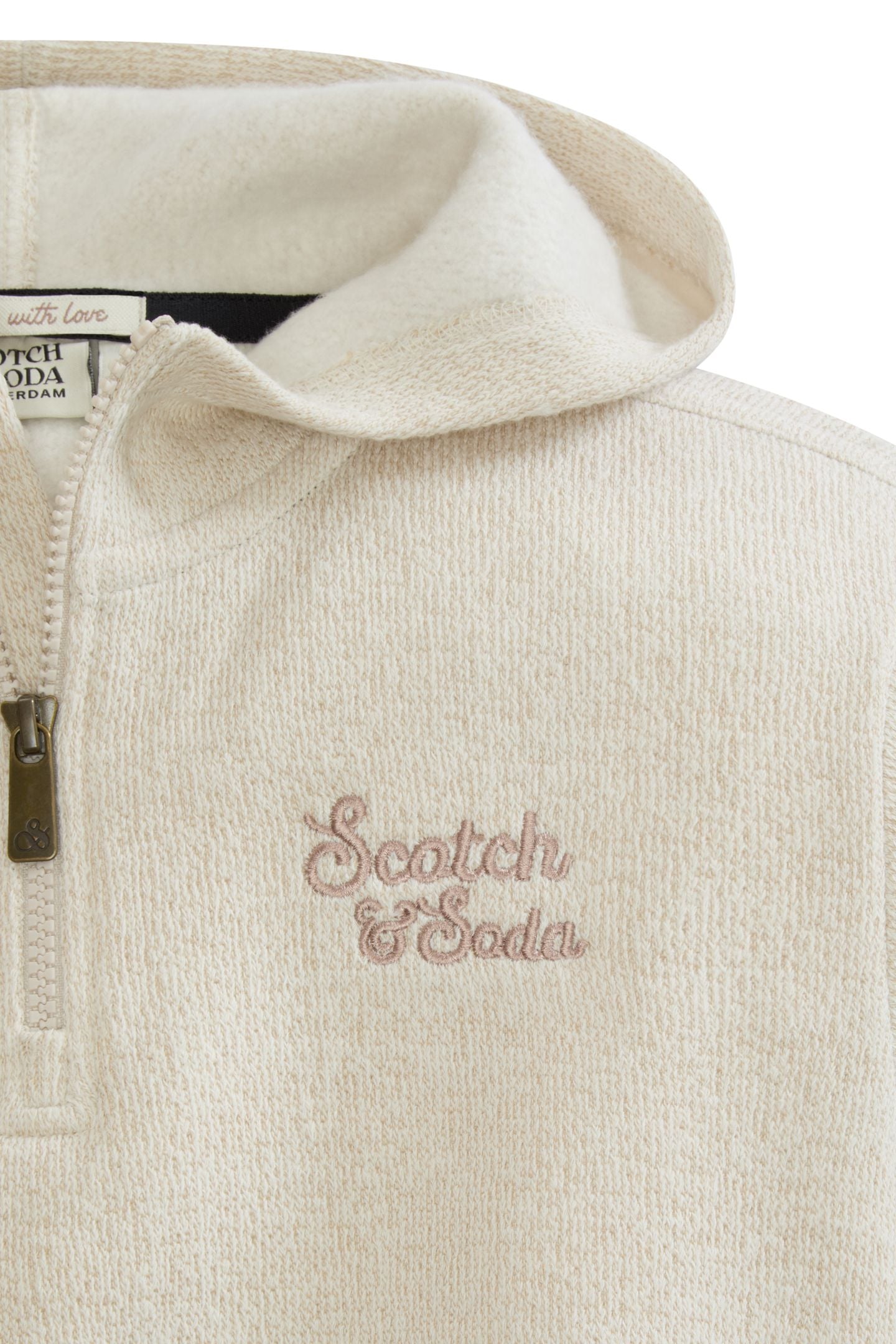 BOYS 1/4 ZIP HOODIE EGGNOG 4