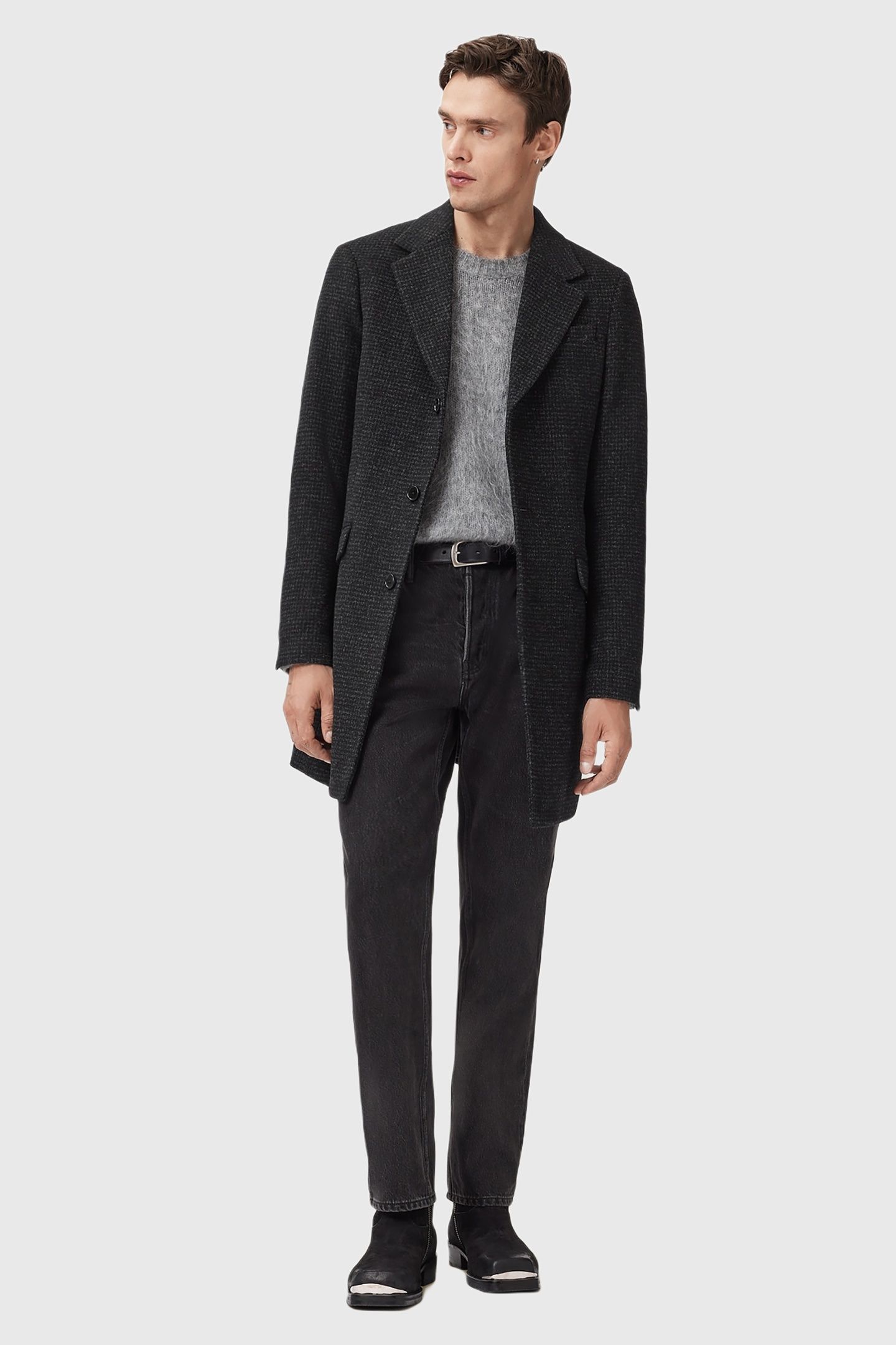 CASPIAN COAT CINDER BLACK MARL 3