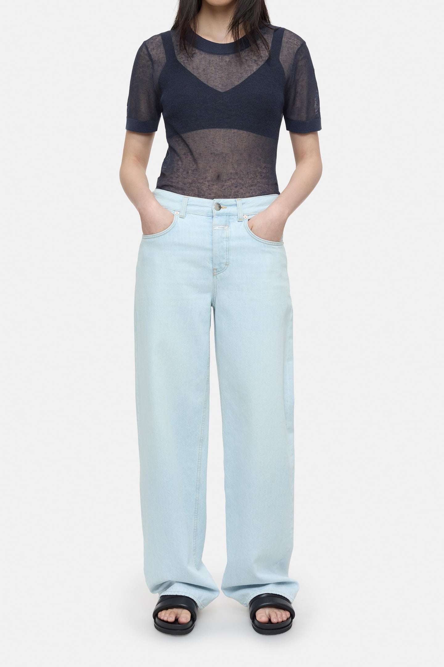 CREW NECK SHORT SLEEVE KNITS SPACE BLUE 1