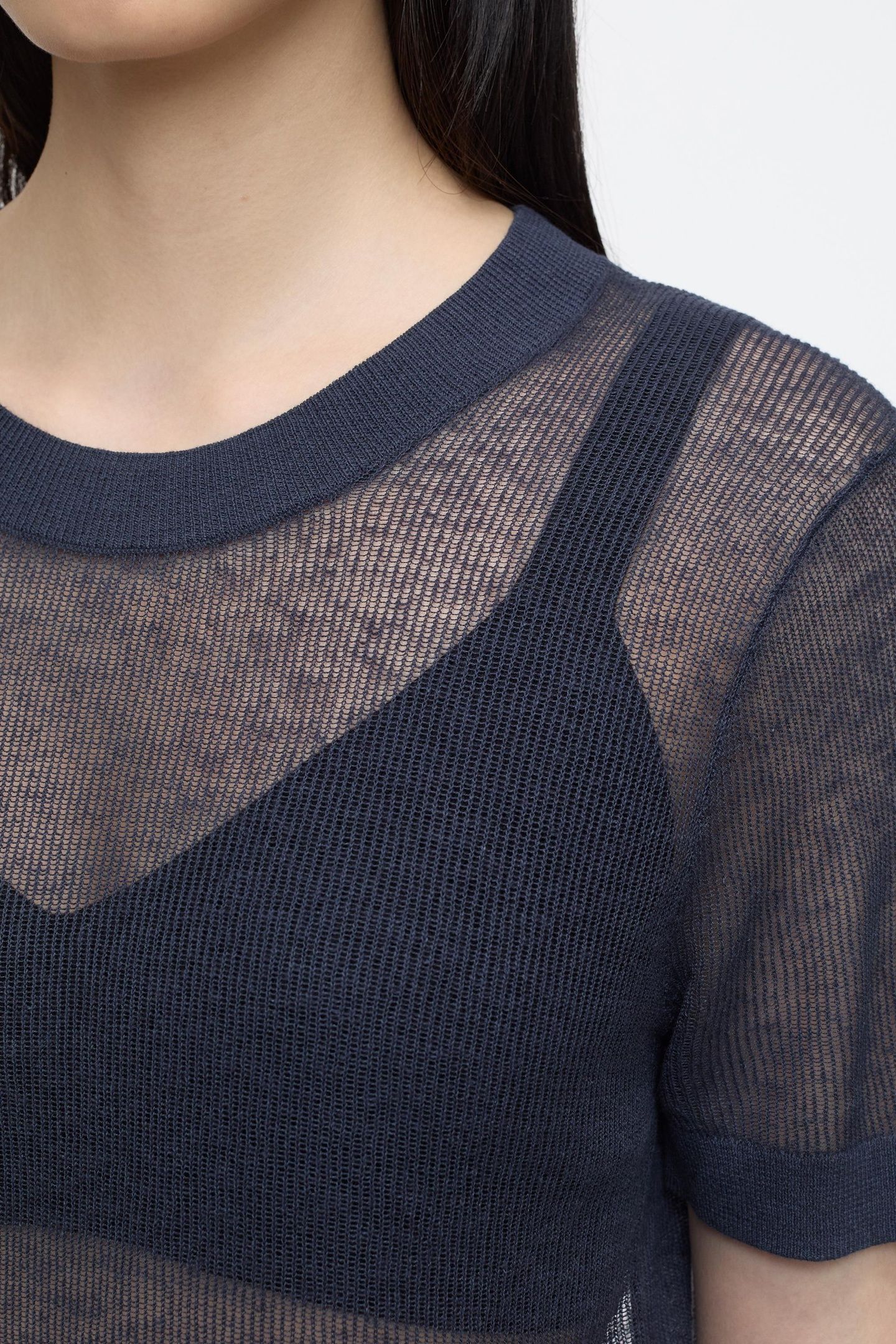 CREW NECK SHORT SLEEVE KNITS SPACE BLUE 4