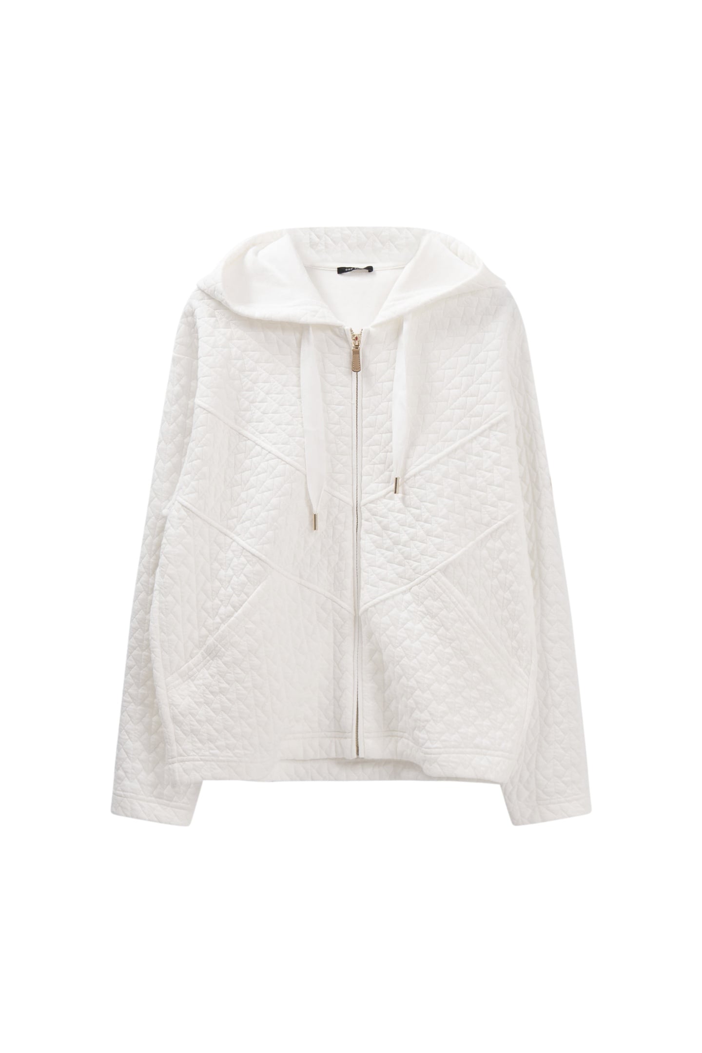 MARGIT - ECRU FANCY KNIT ZIPPED CARDIGAN 8