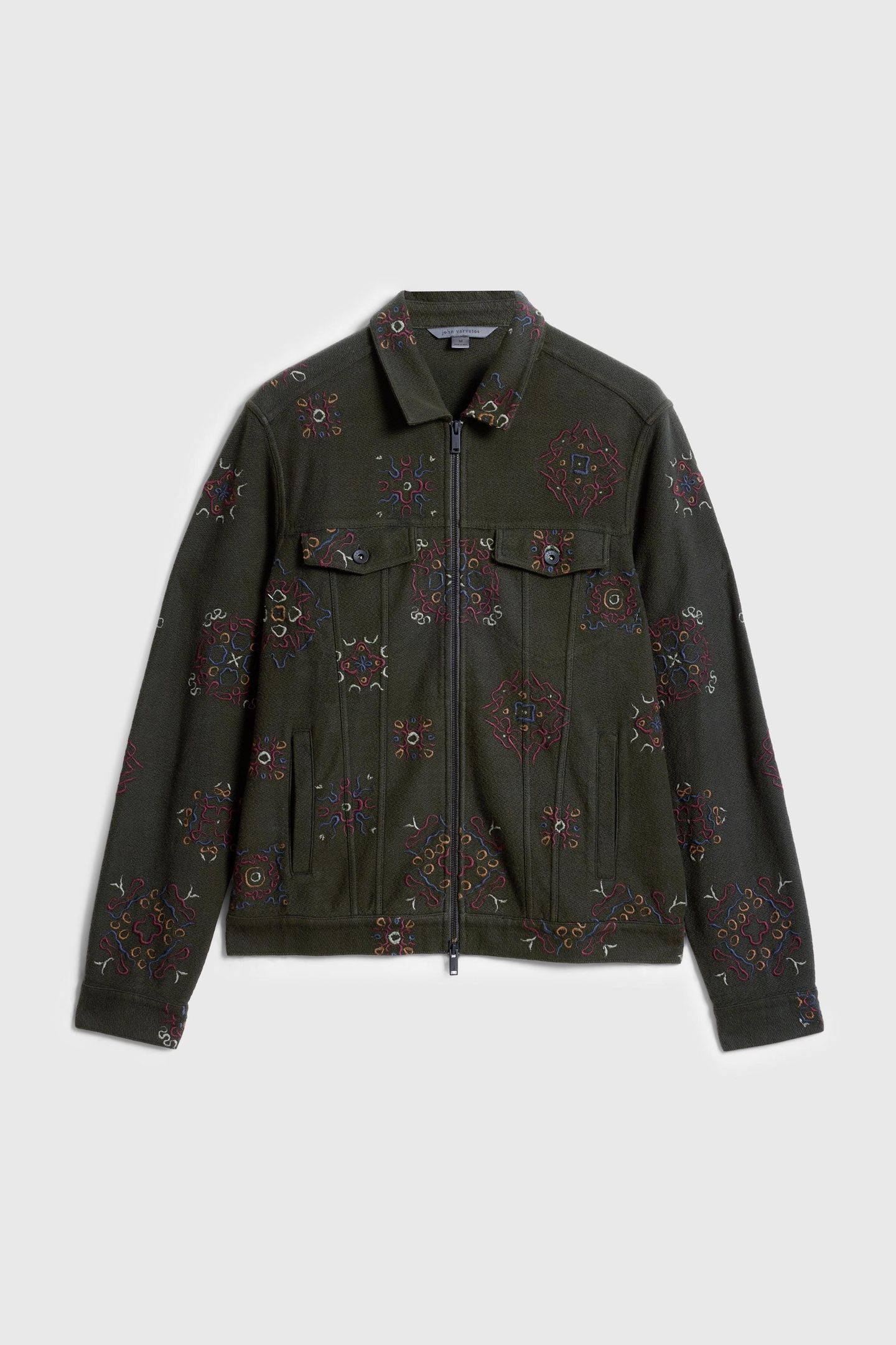 ANTHONY TRUCKER JACKET WITH EMB MOSS 2