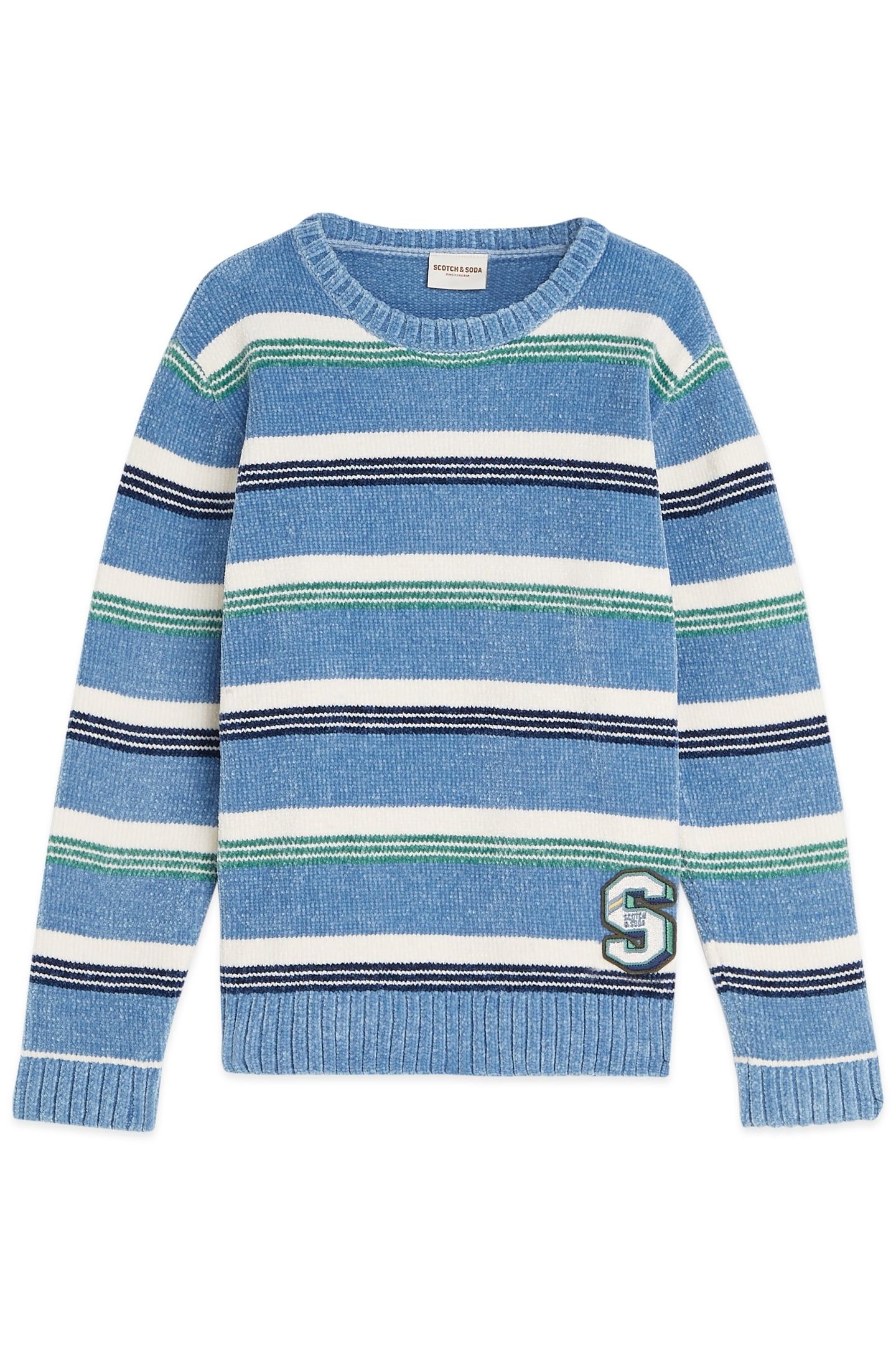 BOYS CREWNECK SWEATER FADED DENIM 1