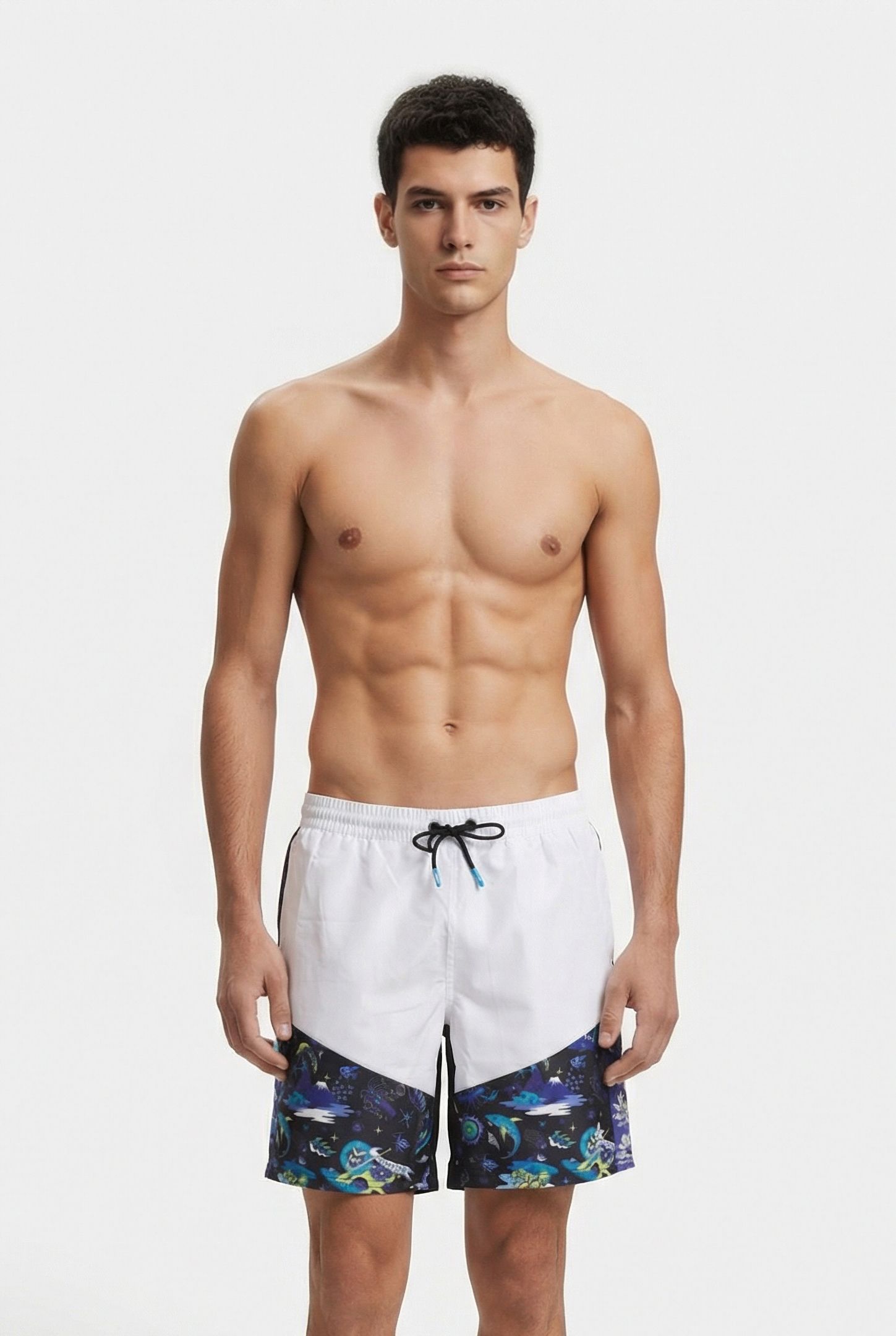 MEN'S ARENA FUN PLANET BERMUDA PANEL WHITE-BLACK-MULTI 1