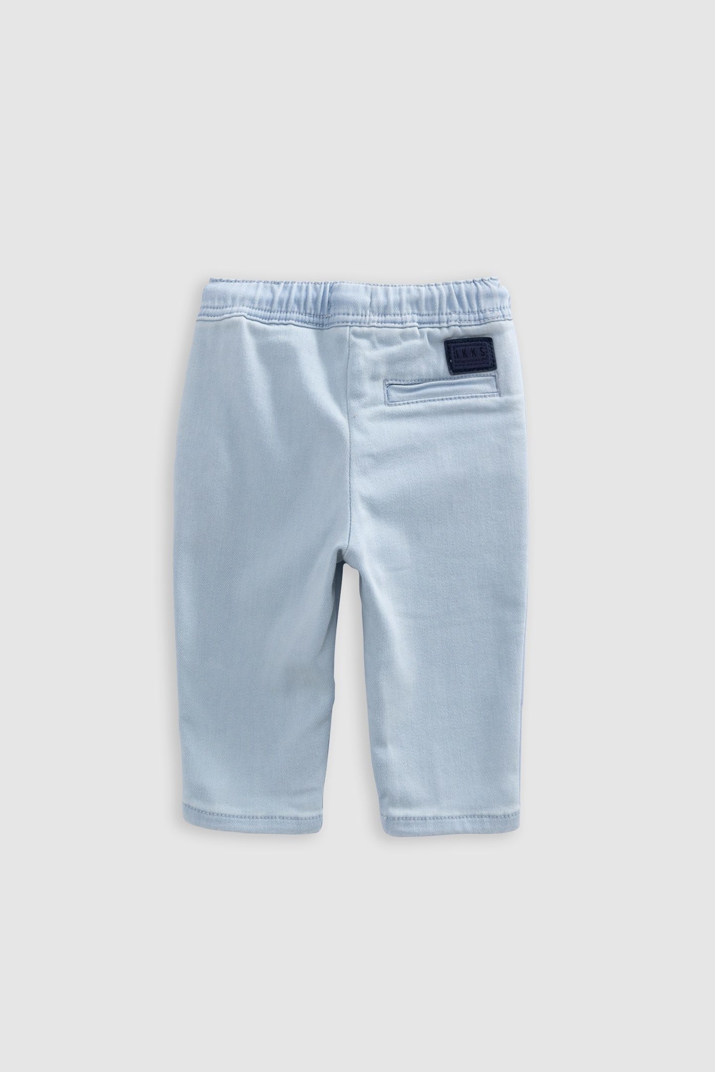 BLUE MAXI JEANS WITH ELASTICATED WAISTBAND AND POCKETS 2