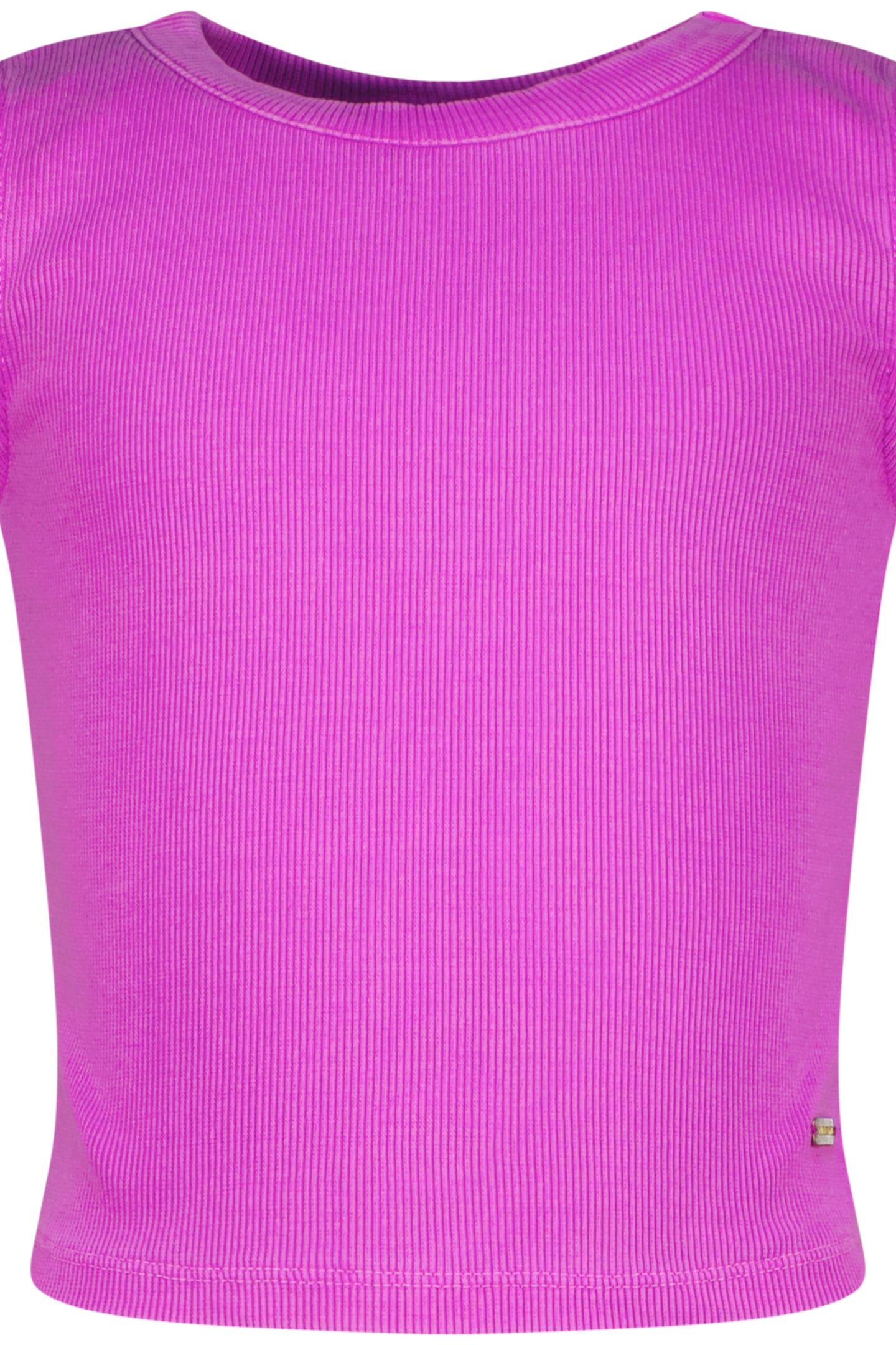 BASIC-CROP RIB TOP FLOWER PURPLE 1