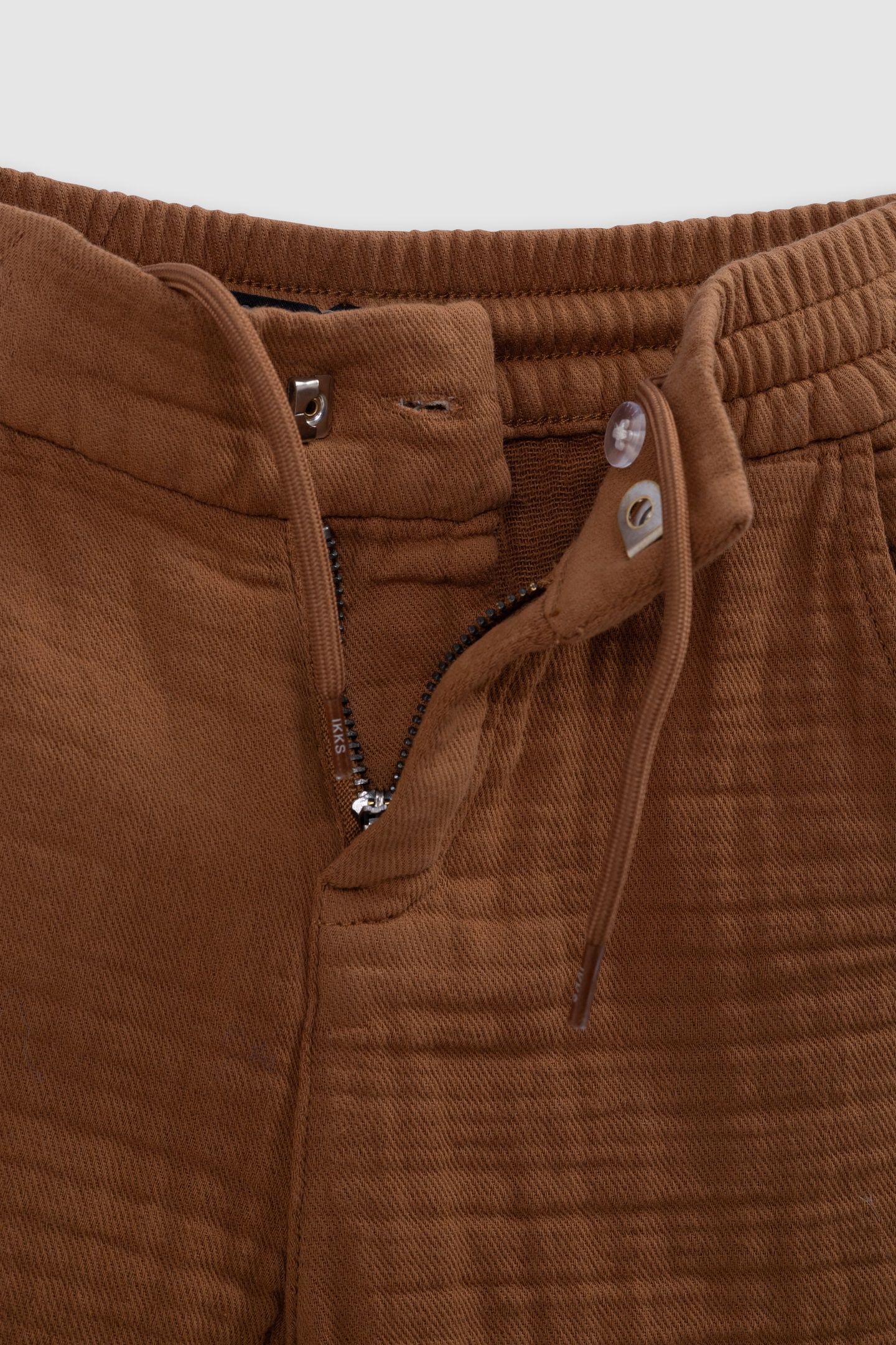 BERMUDA SHORTS JOGGER LOOSE COGNAC COTTON GAUZE 5