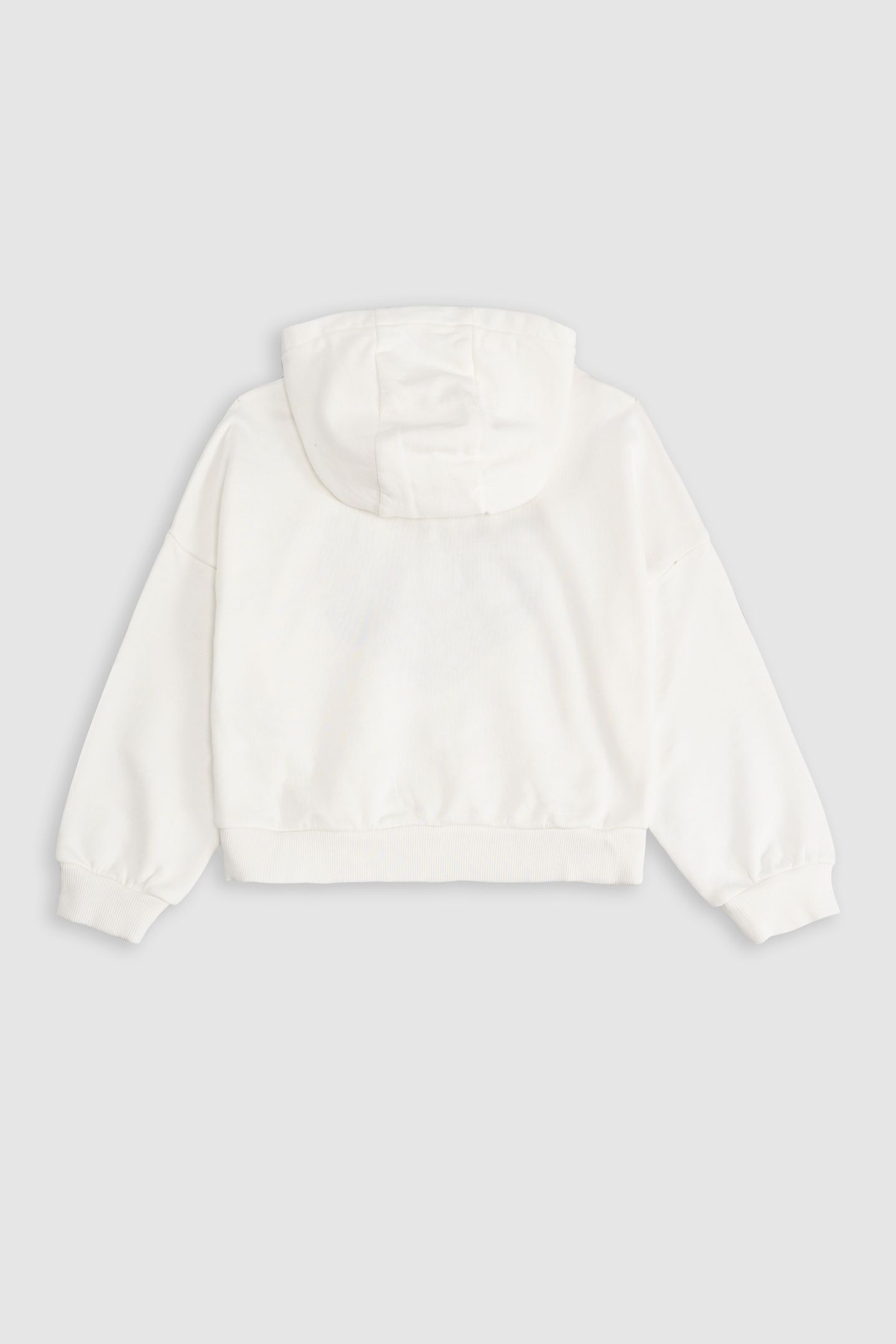 WHITE HOODIE WITH HEART EMBROIDERED MESSAGE 2