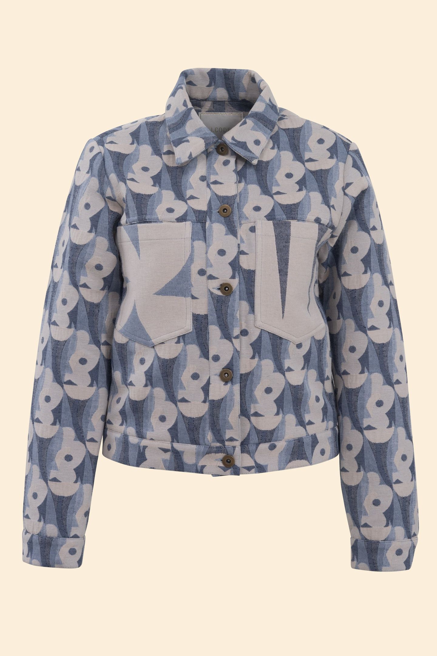 BLUE FLOWER JACQUARD JACKET SKY BLUE 5