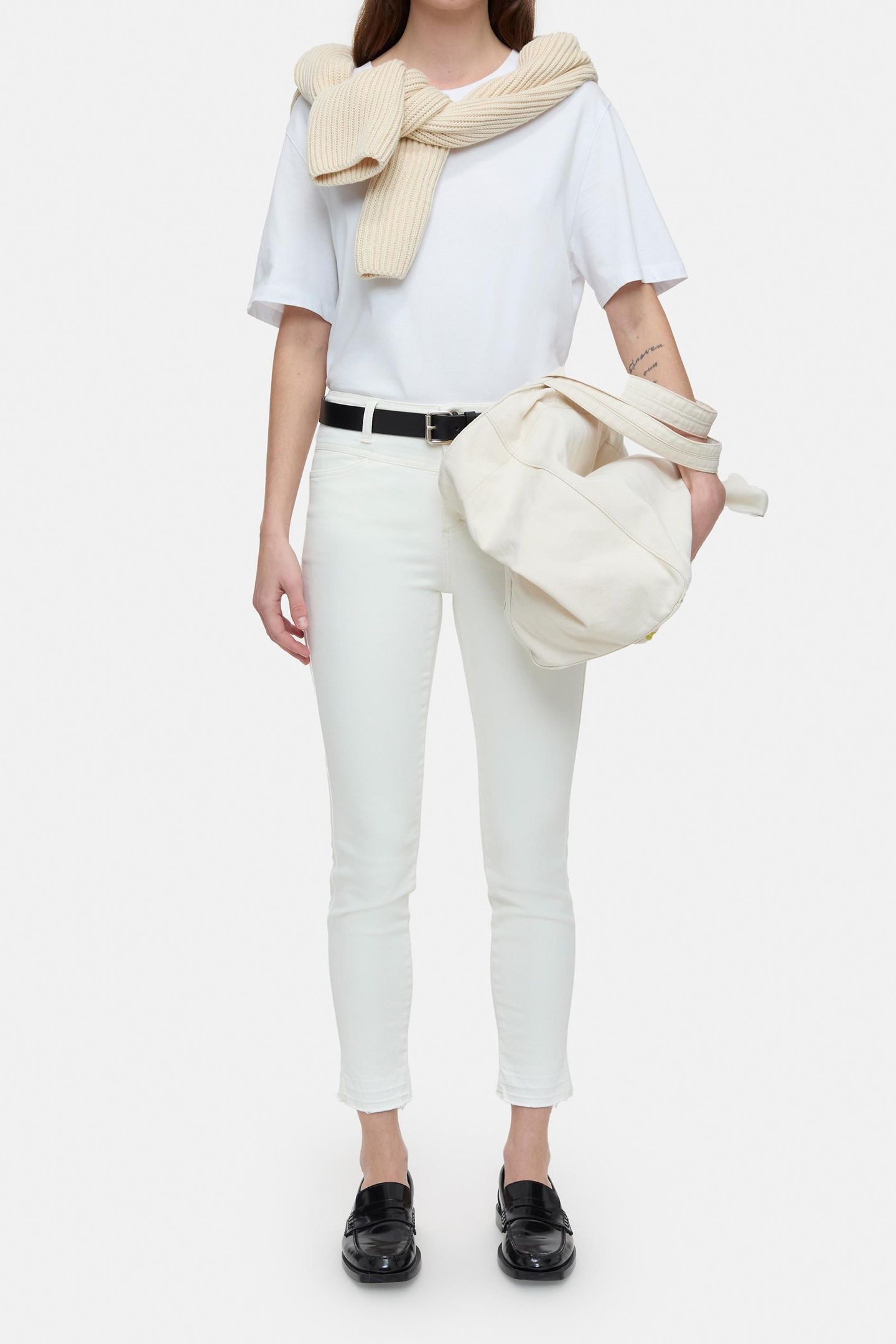 SKINNY PUSHER JEANS IVORY 1