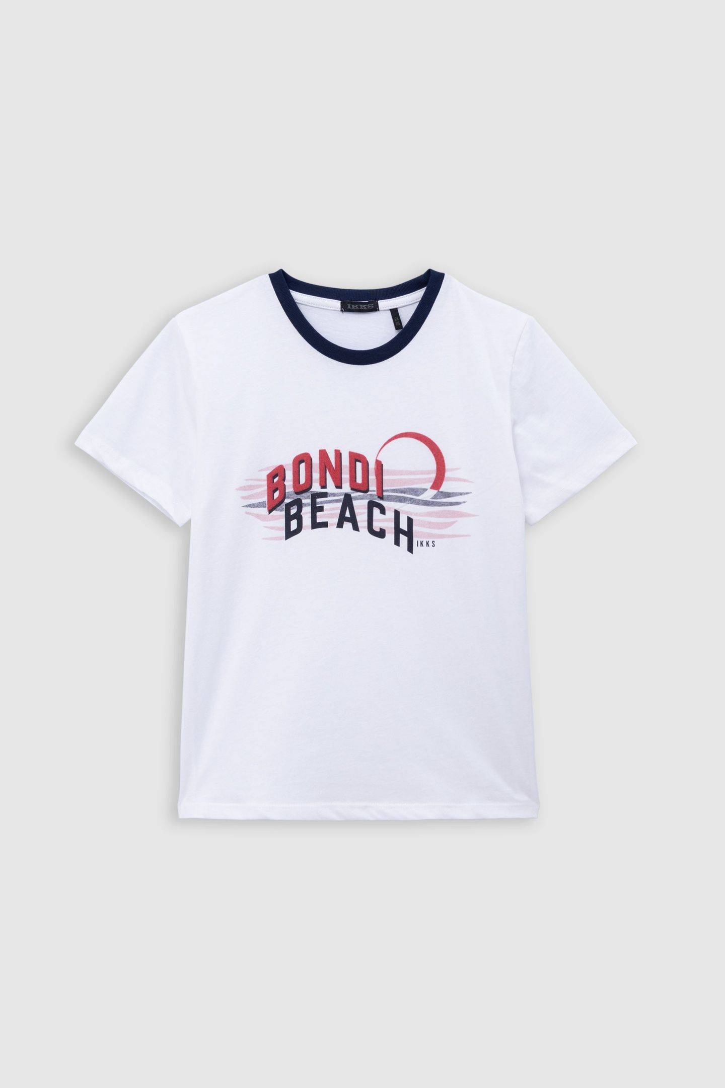 WHITE ORGANIC COTTON T-SHIRT WITH KITE STRIPES 1
