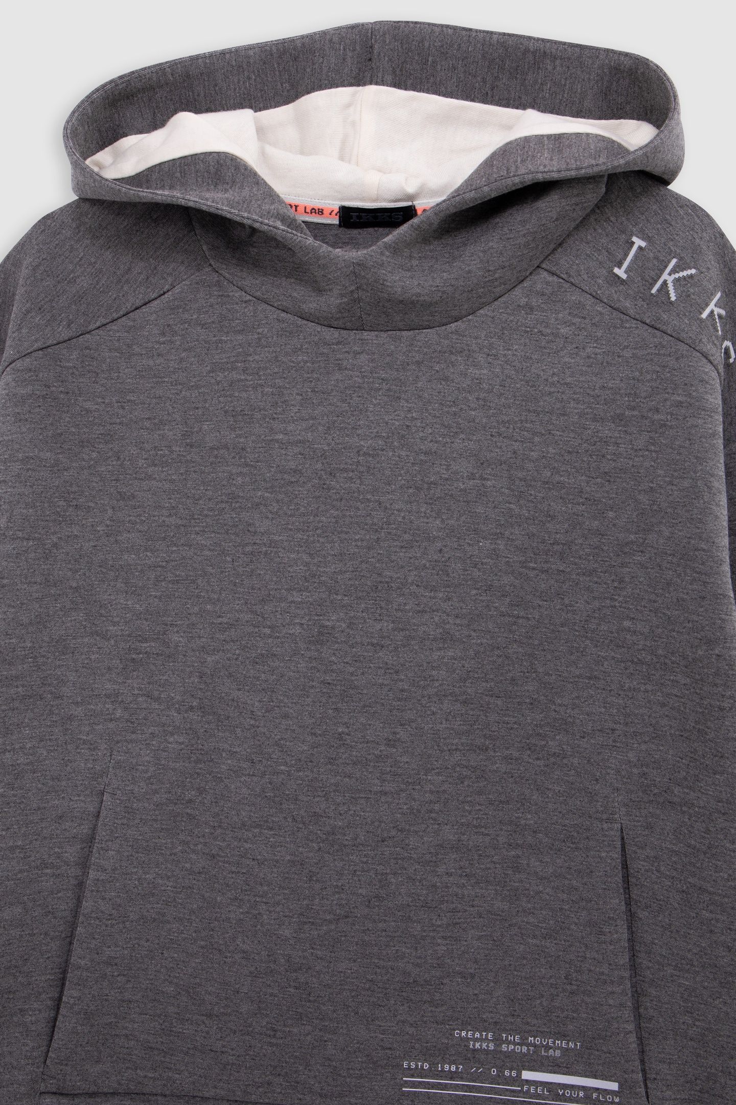 BOY'S ECRU HOODIE, REFLECTIVE SLEEVES, EMBOSSED SLOGAN 2