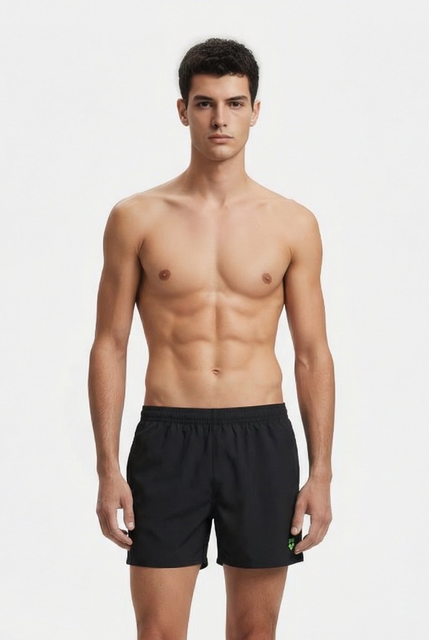 M TRAINING SHORT BLACK-SHINY GREEN 1