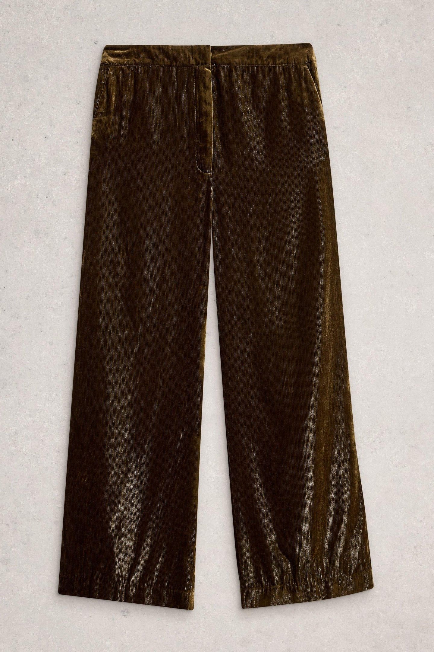 BELLE WIDE LEG VELVET TROUSER DARK CHARTREUSE 4