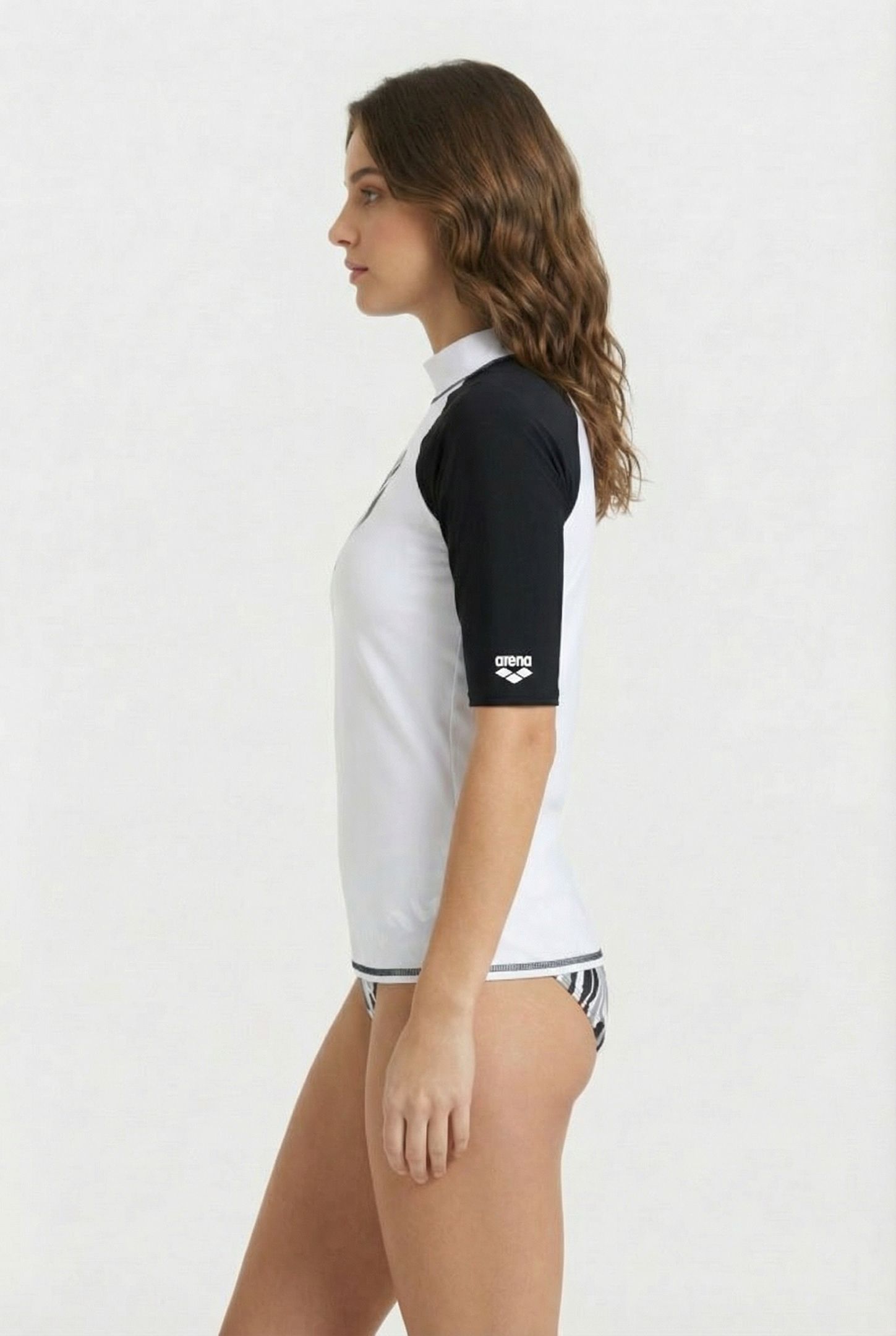 WOMEN'S ARENA RASH VEST S/S GRAPHIC WHITE-BLACK 3