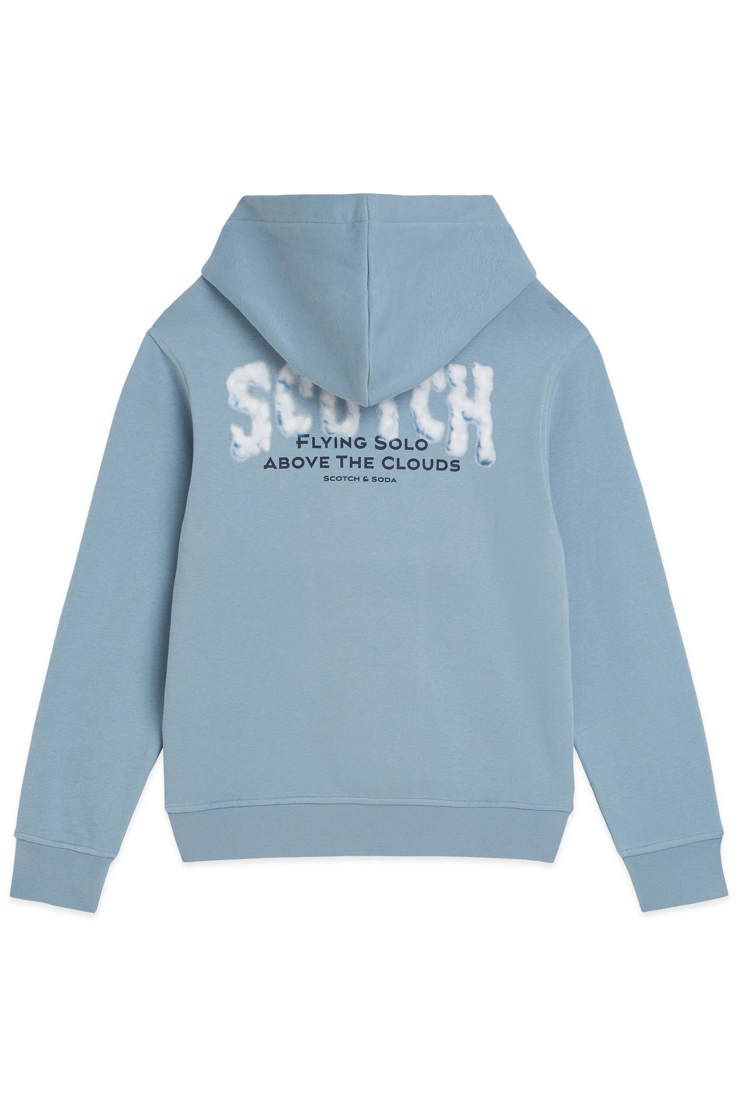 BOYS GRAPHIC FLEECE HOODIE FADED DENIM 2