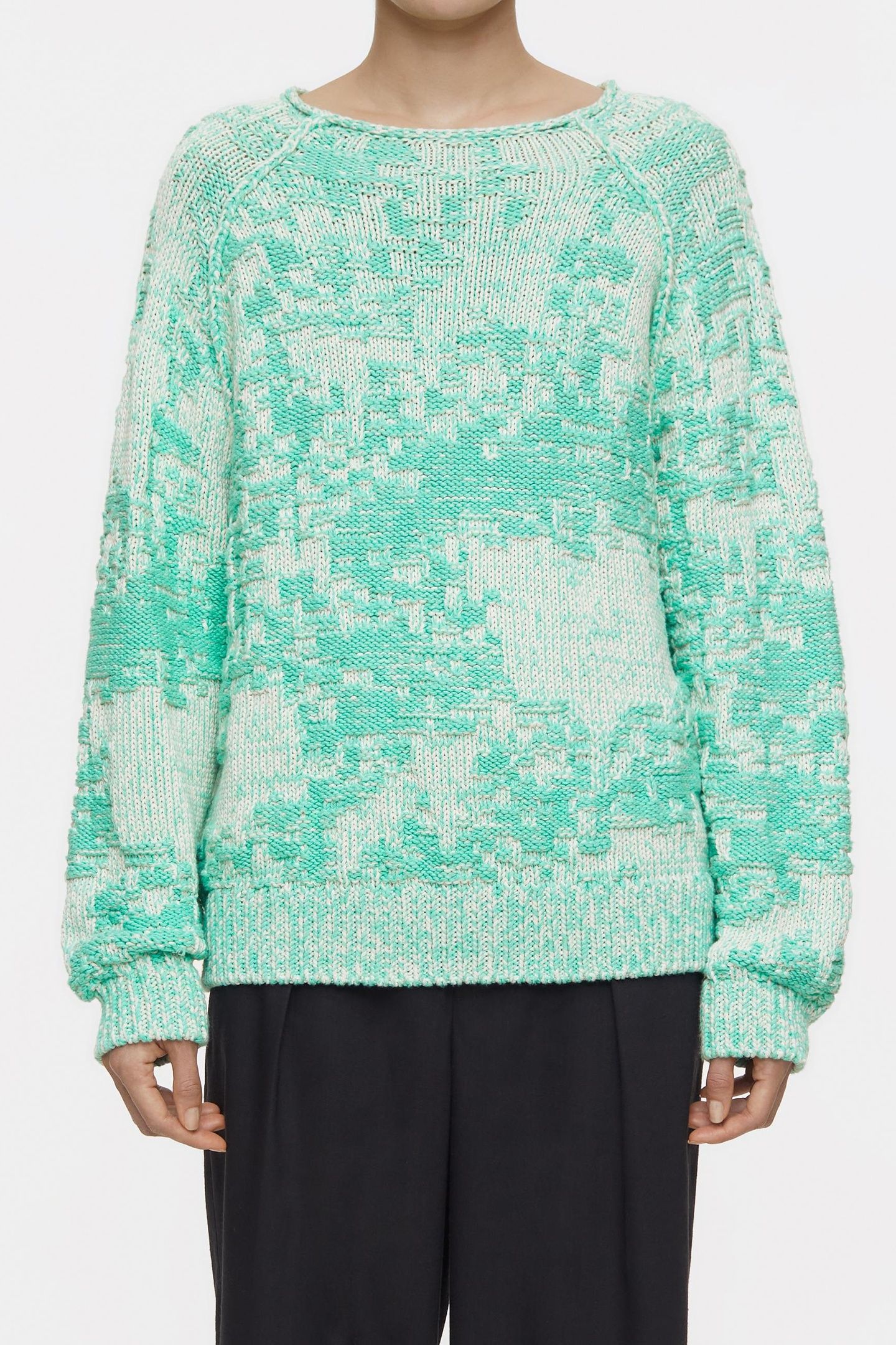 CREW NECK LONG SLEEVE KNITS GREEN KICK 2