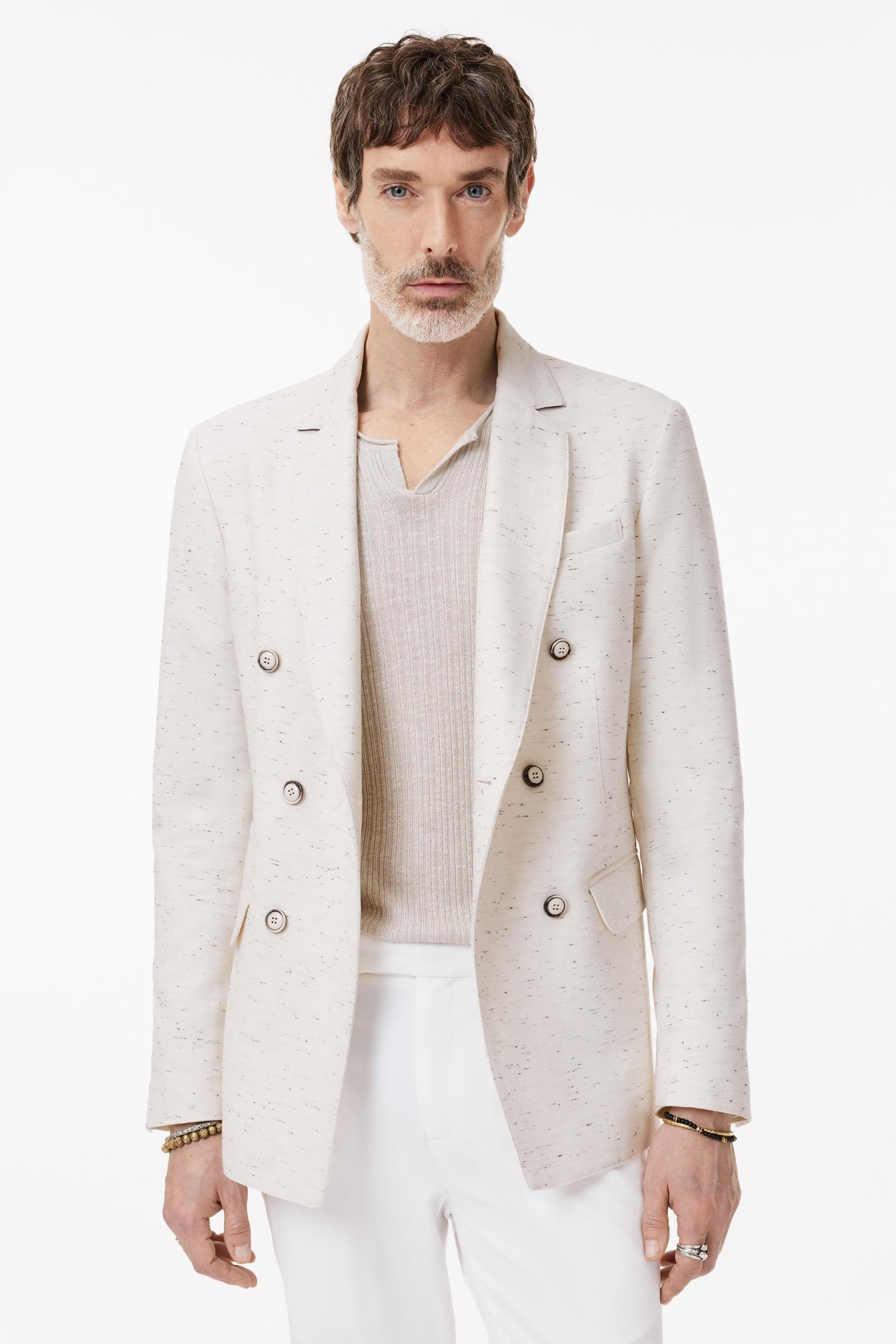 DEVITT JACKET - DOUBLE BREASTED PICK STI CHALK 1