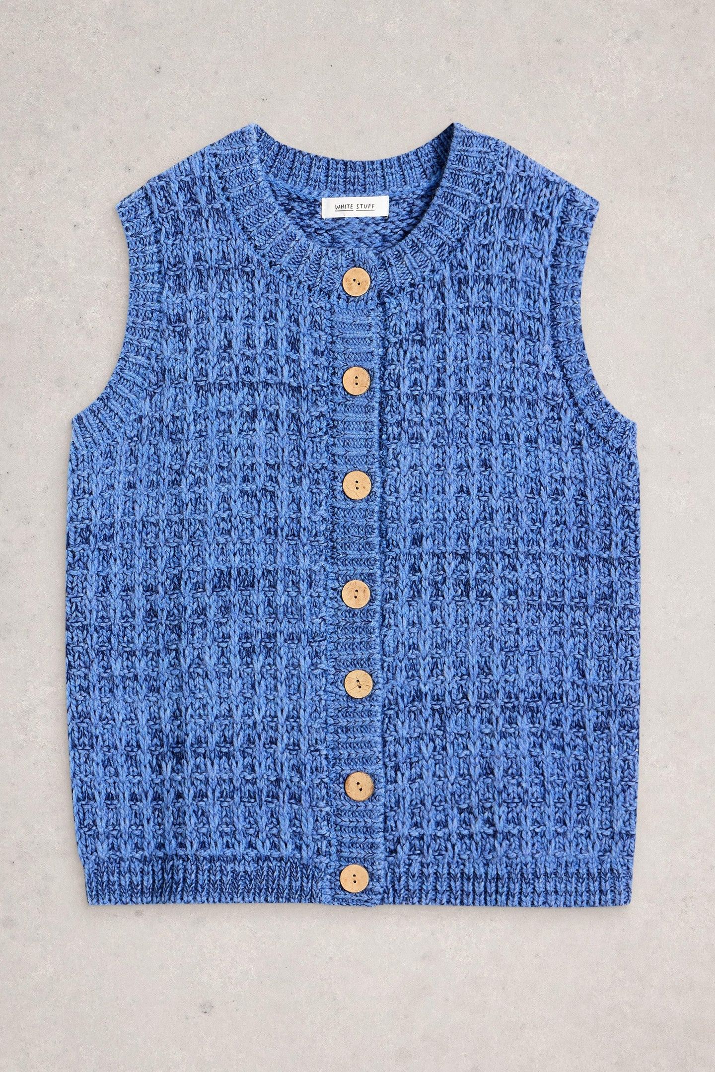 MAXINE BUTTON TANK MID BLUE 3