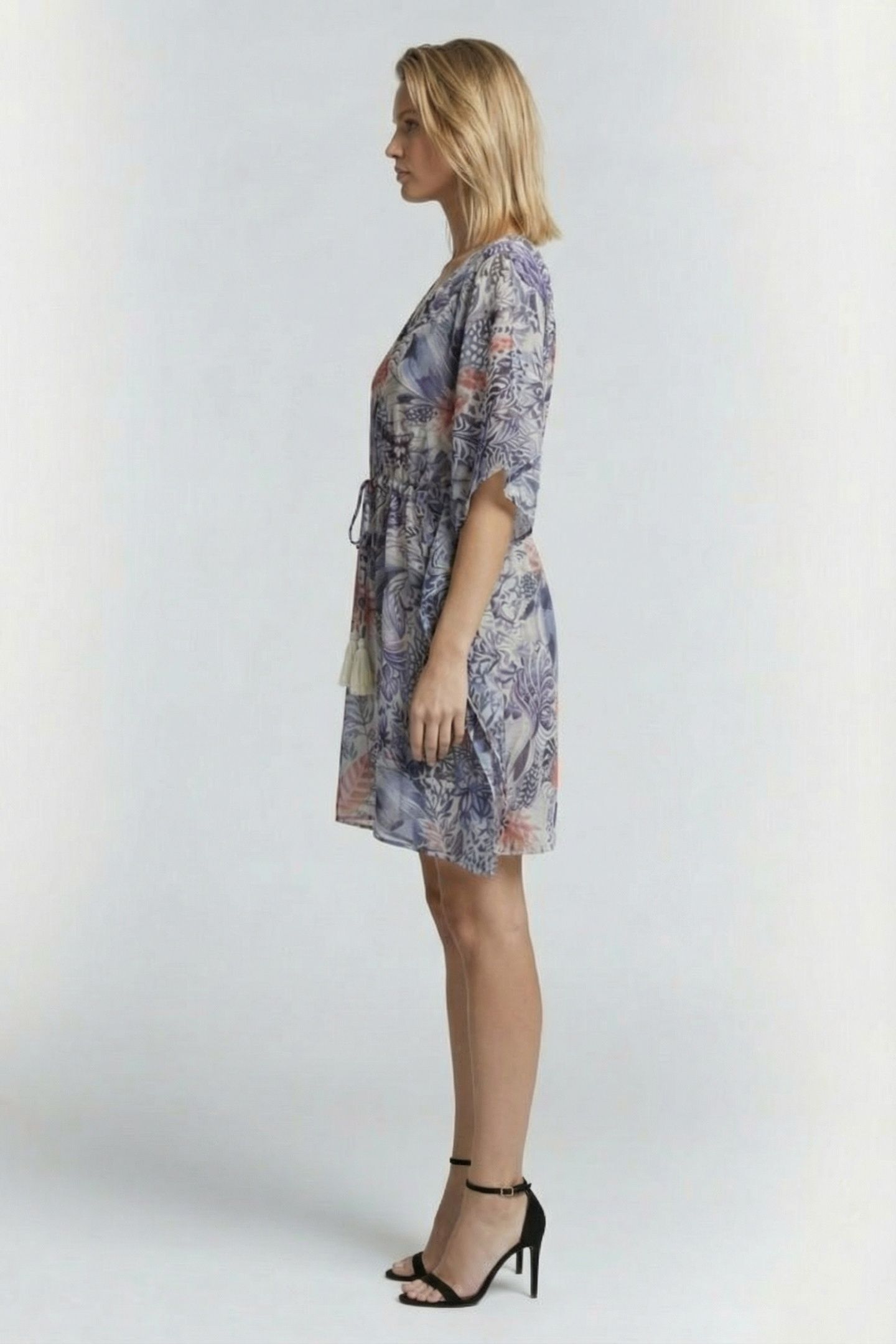 KAFTAN IN OFFWHITE WITH AZUR FUSION PRINT 3