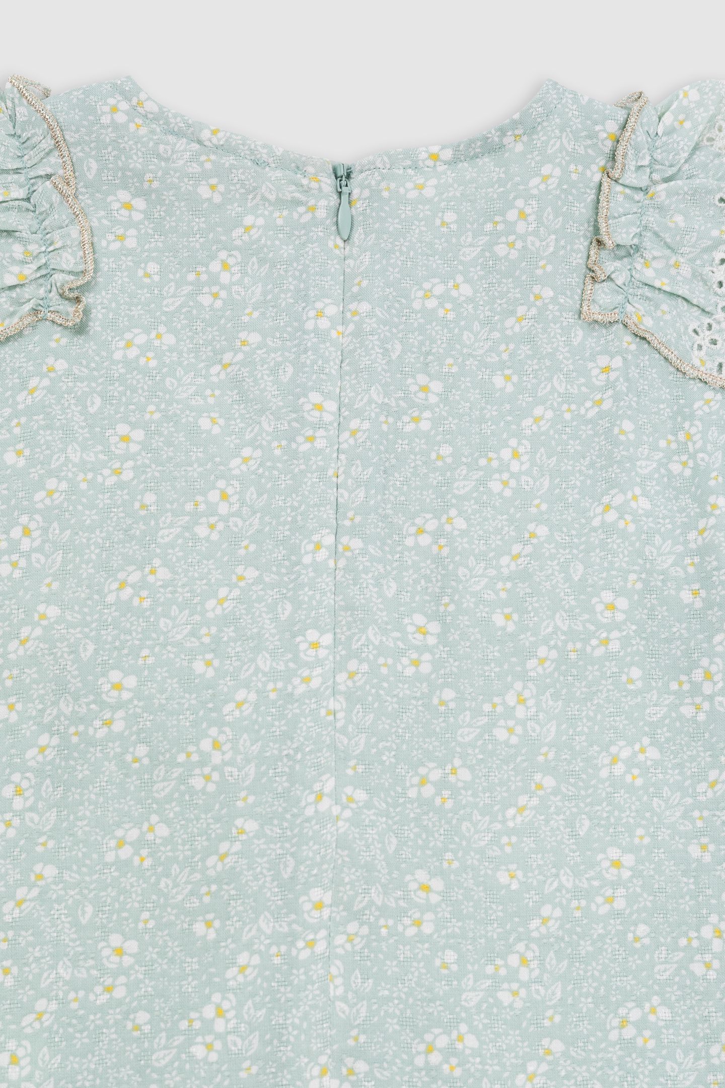 WATER GREEN FLORAL PRINT BLOUSE 5