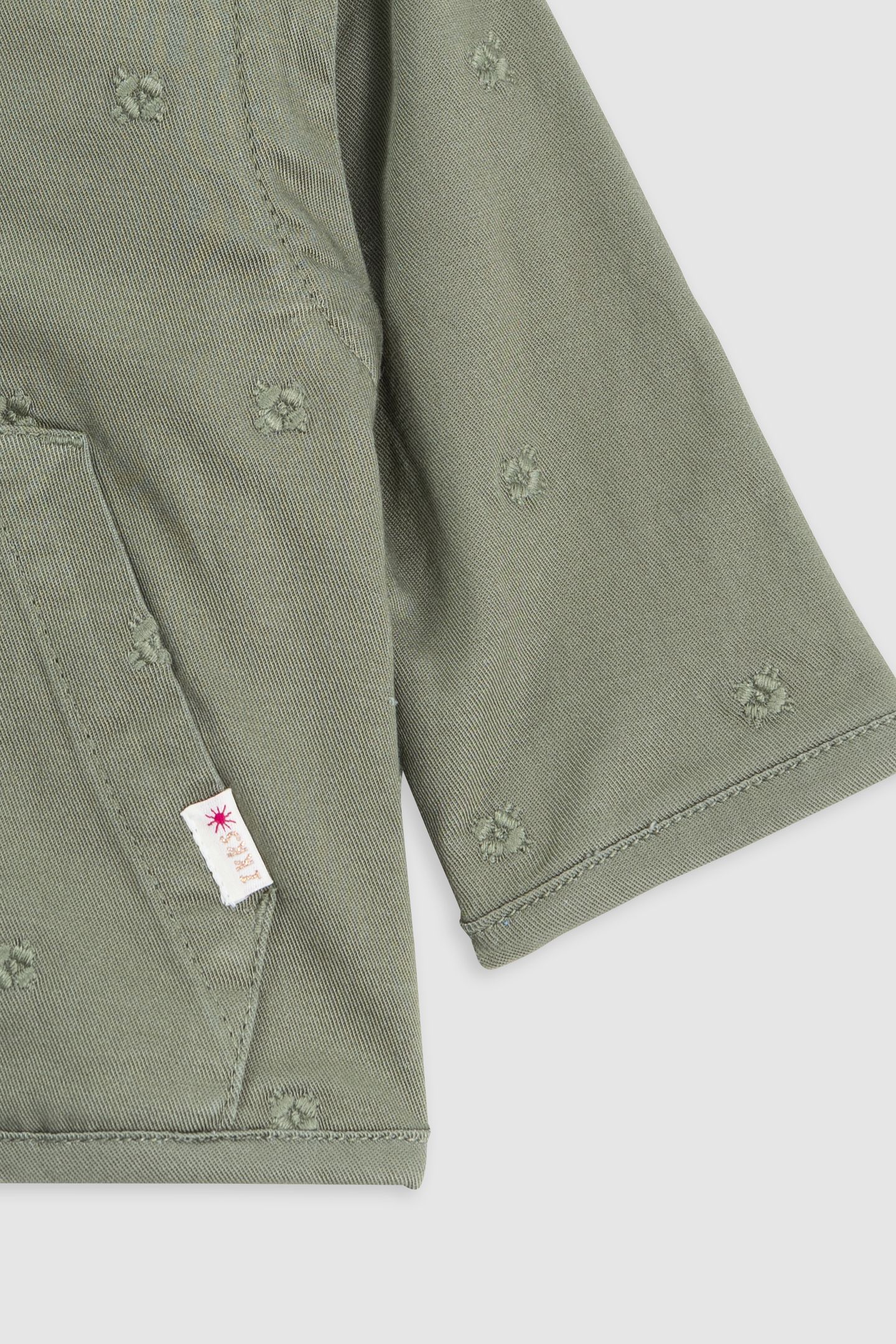 EMBROIDERED KHAKI JACKET WITH REMOVABLE SLEEVES 7