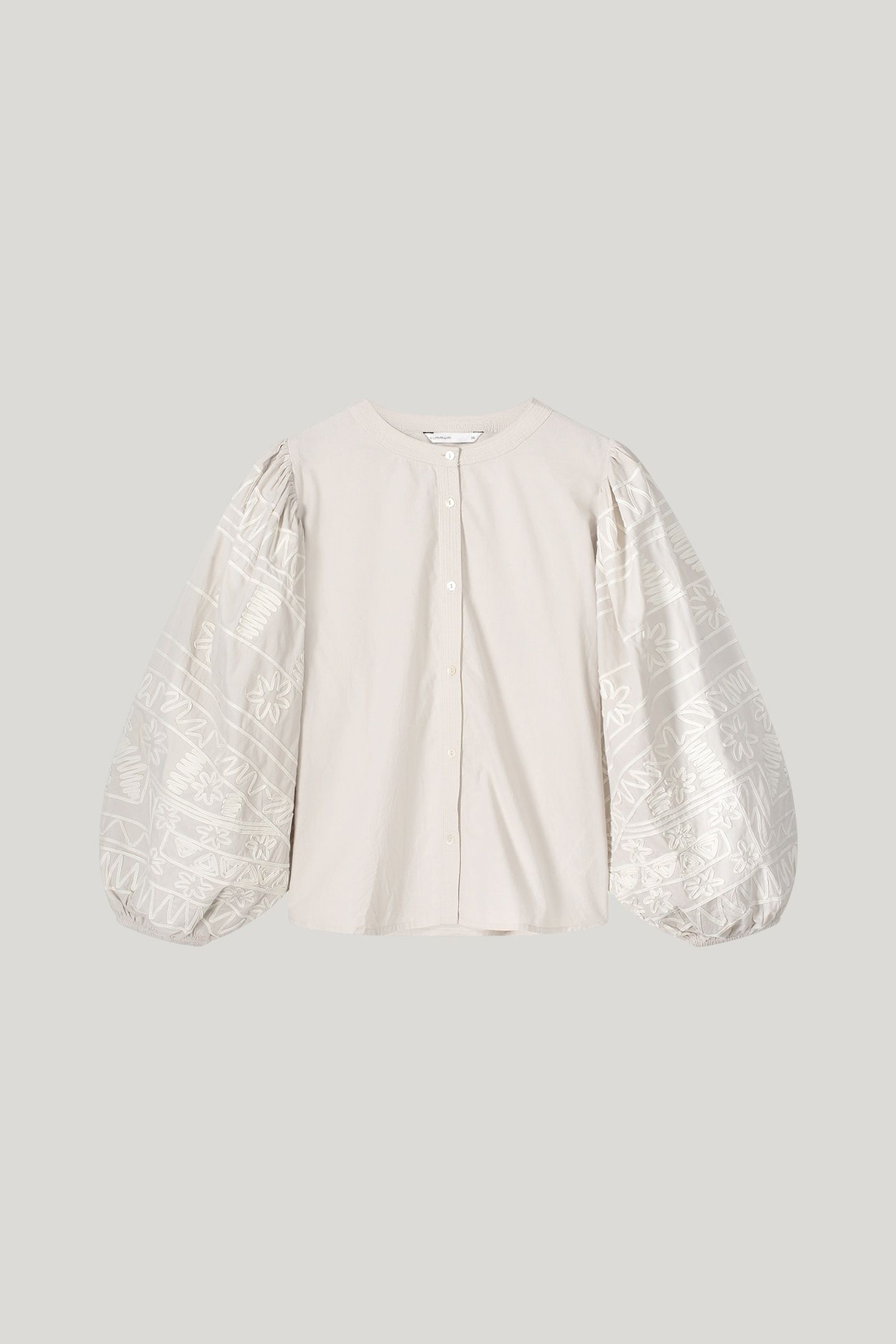 LONGSLEEVE BLOUSE TAPE EMBROIDERY PEBBLE BEIGE 4