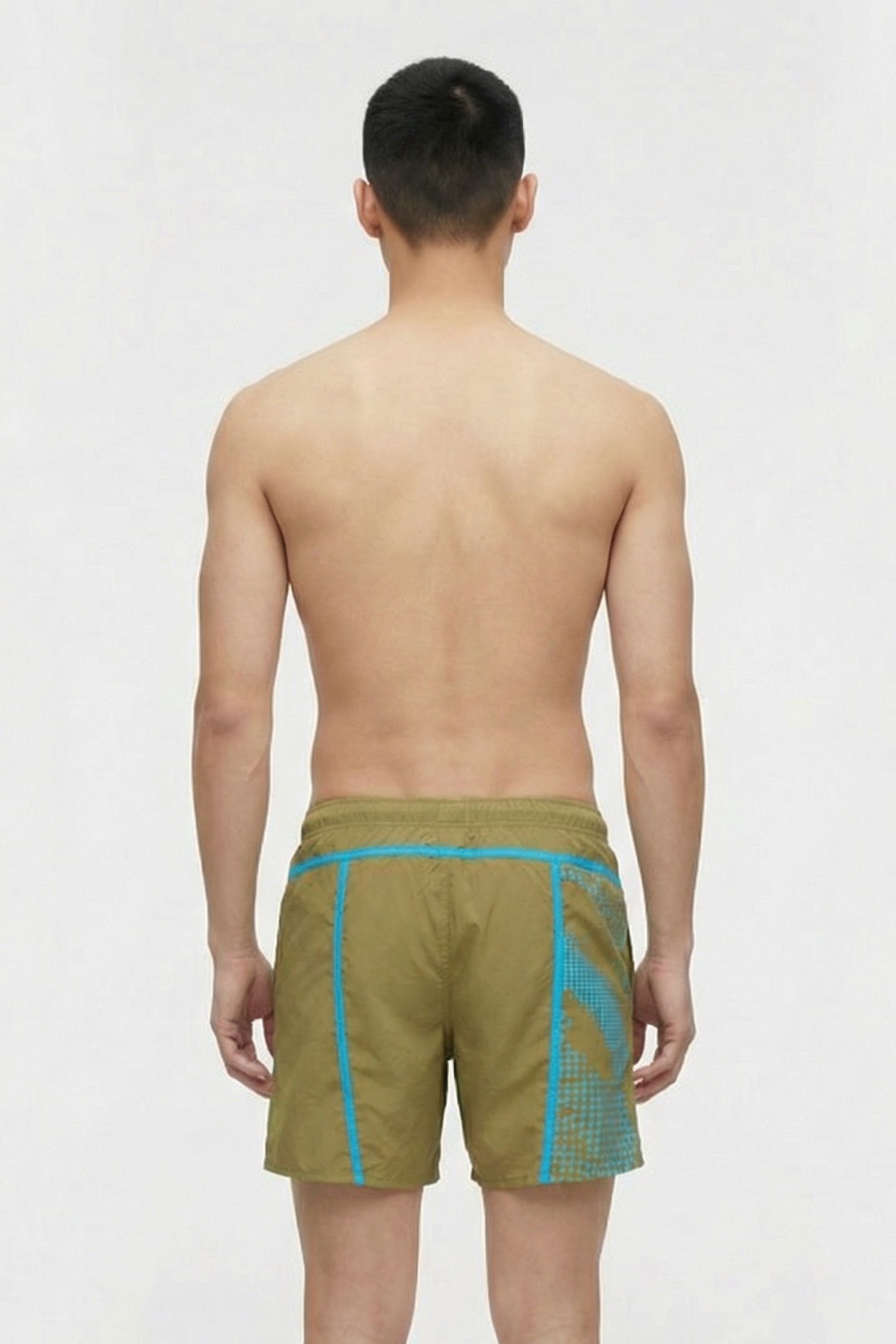 MEN'S ARENA PRO-FILE BEACH BOXER LOGO DARK OLIVE-TURQUOISE 2