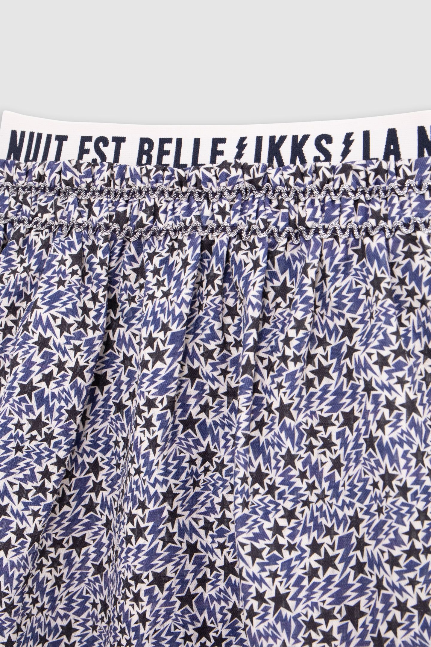 GIRL’S ECRU ORGANIC COTTON LIGHTNING-STARS PRINT SKIRT 3