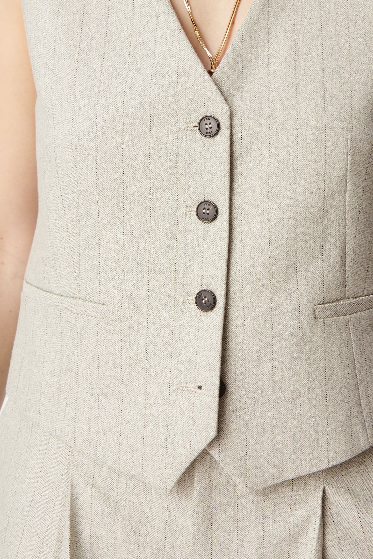 GREY LUREX STRIPED SUIT VEST 5