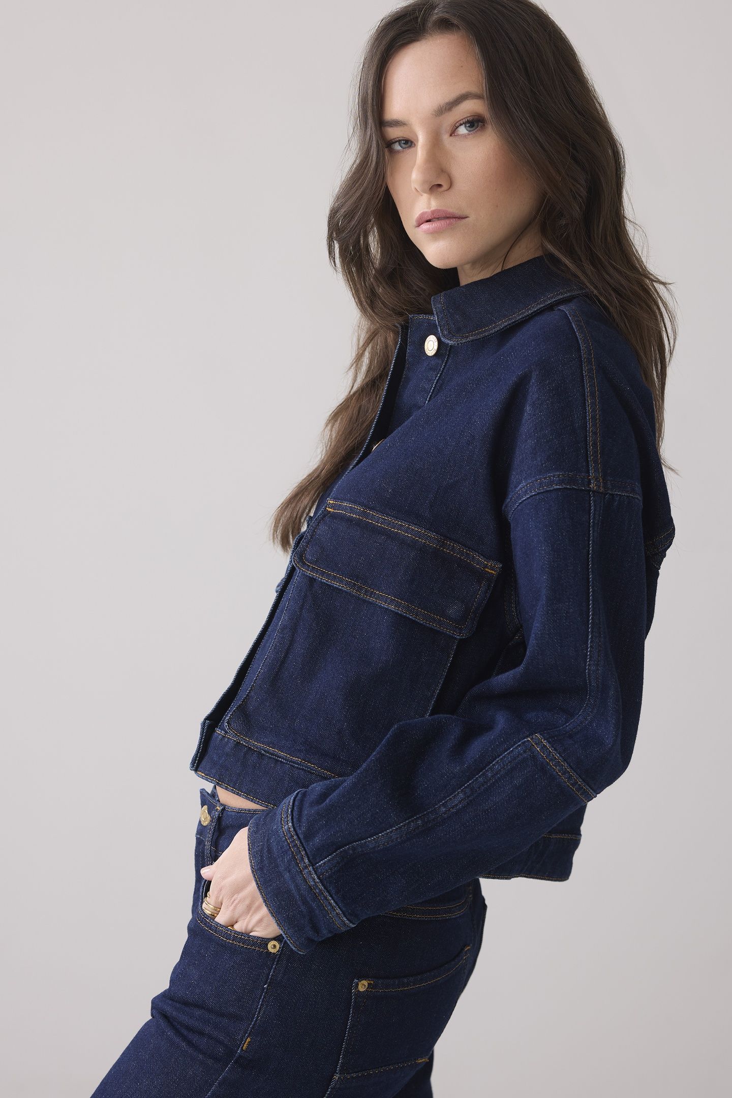BOXY DENIM JKT TWILL COMFORT DENIM NIGHT BLUE DENIM 3
