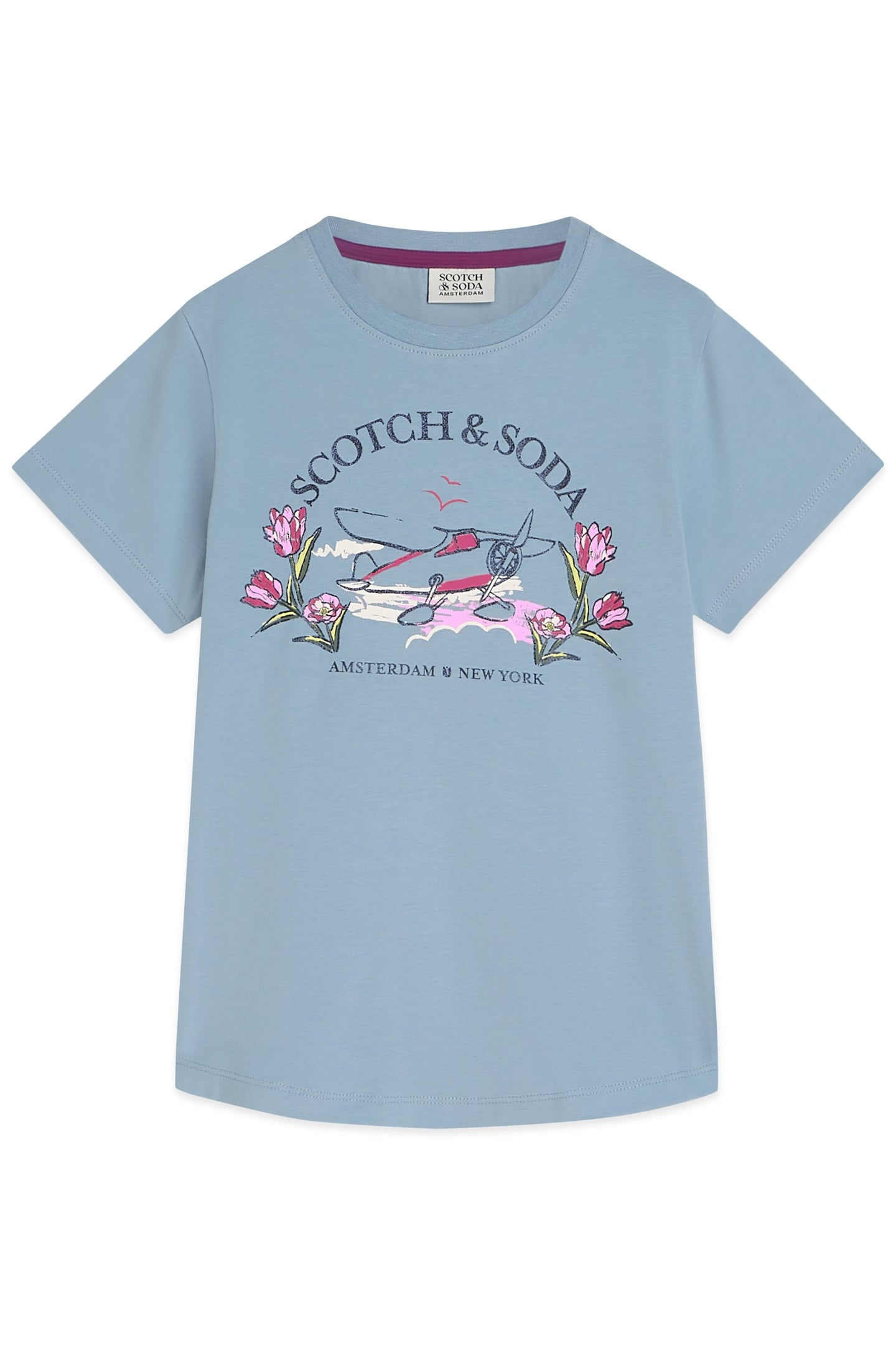 GIRLS BABY SHORT SLEEVE TEE FADED DENIM 1